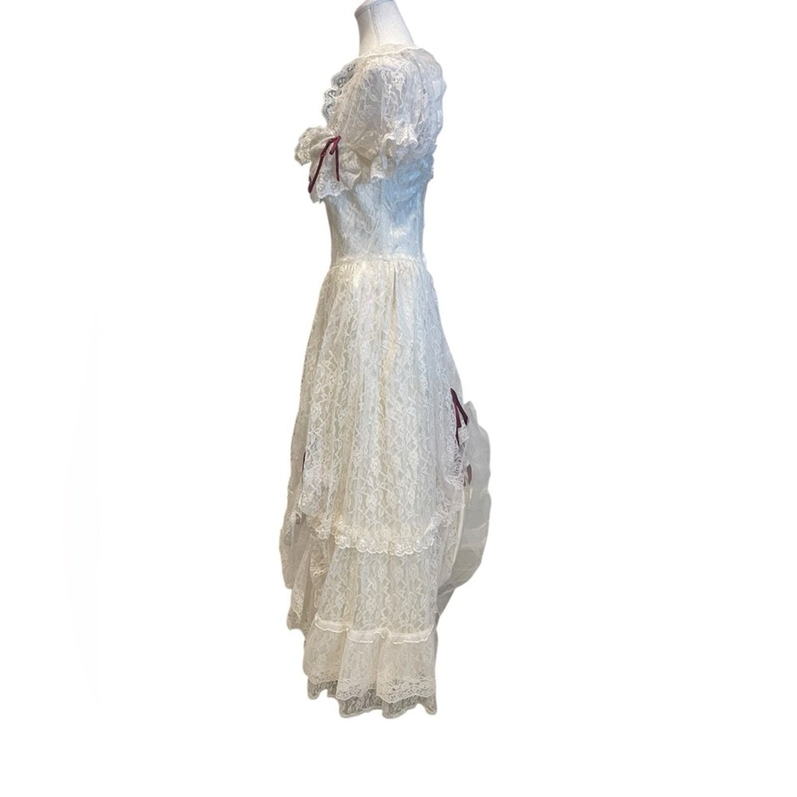 Other Gunne Sax Vtg ivory White Lace Maxi Dress Sz:11 Size ONE SIZE - 4 Thumbnail