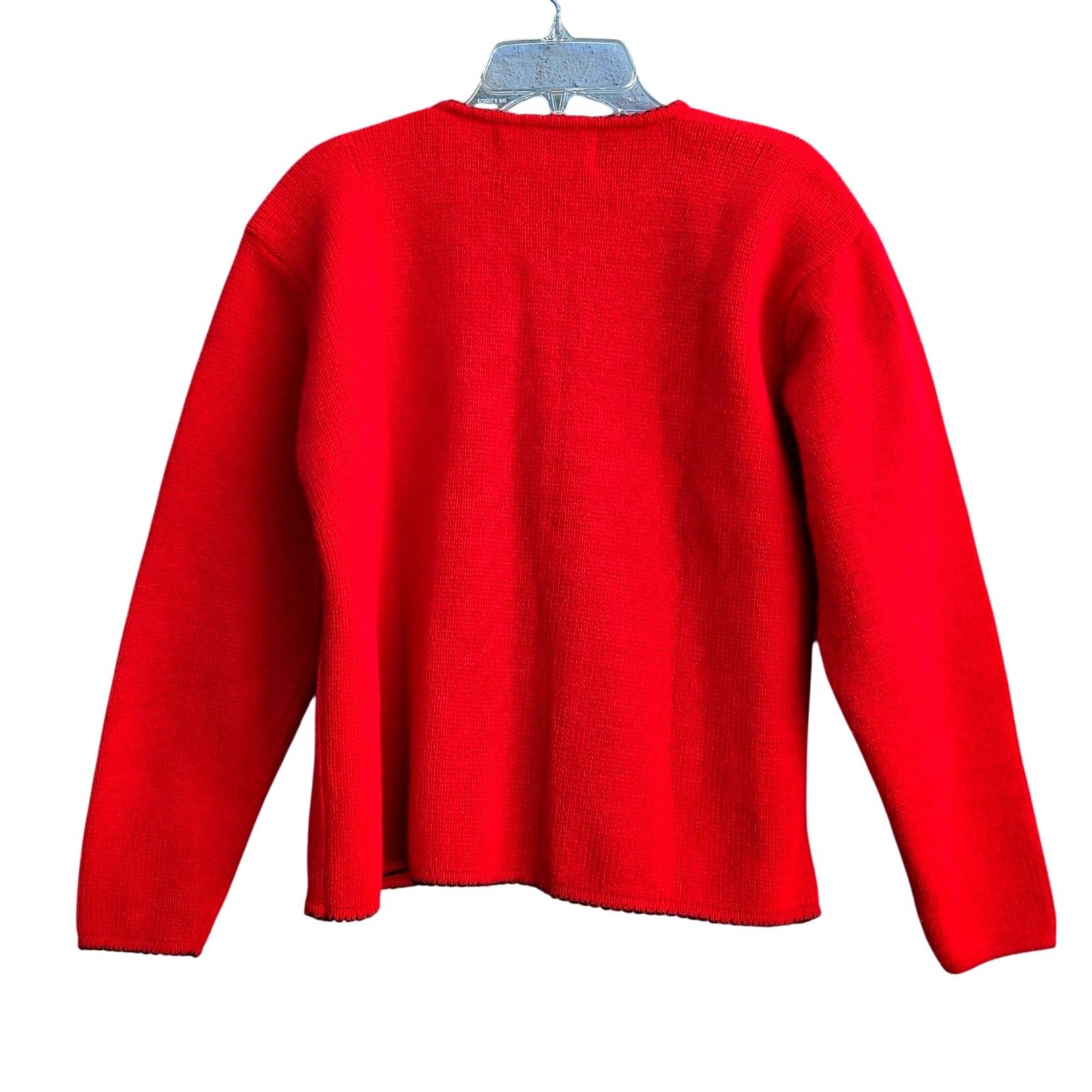 Vintage 80s Scottie Dog Cardigan Red Embroidered Knit Vintage Novelt Size M / US 6-8 / IT 42-44 - 7 Thumbnail