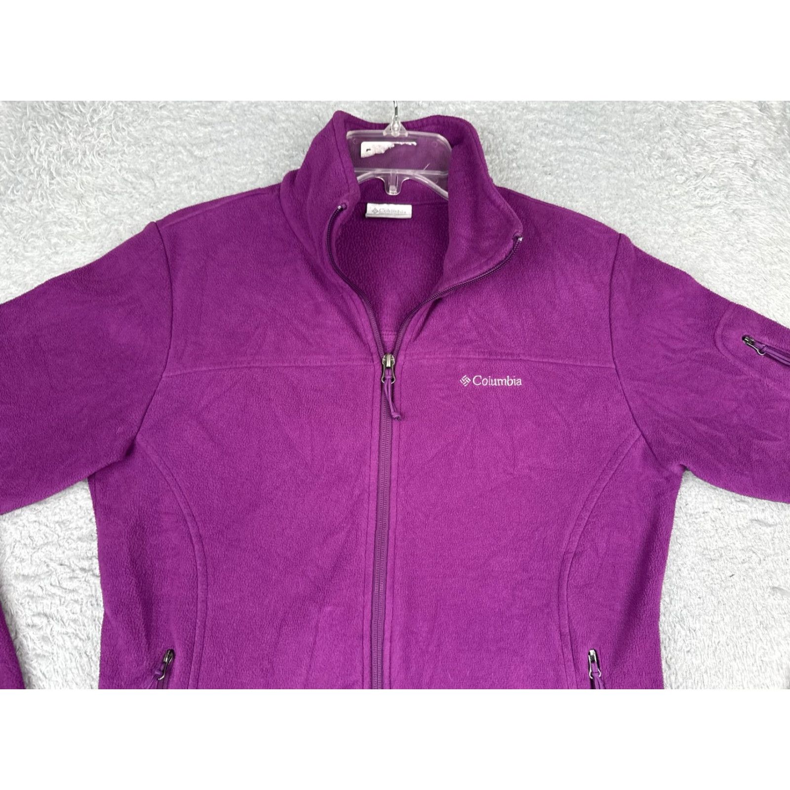 Vintage Columbia Jacket Womens M Purple Fleece Full Zip Pockets Outdoor Warm Hiking Size M / US 6-8 / IT 42-44 - 4 Thumbnail