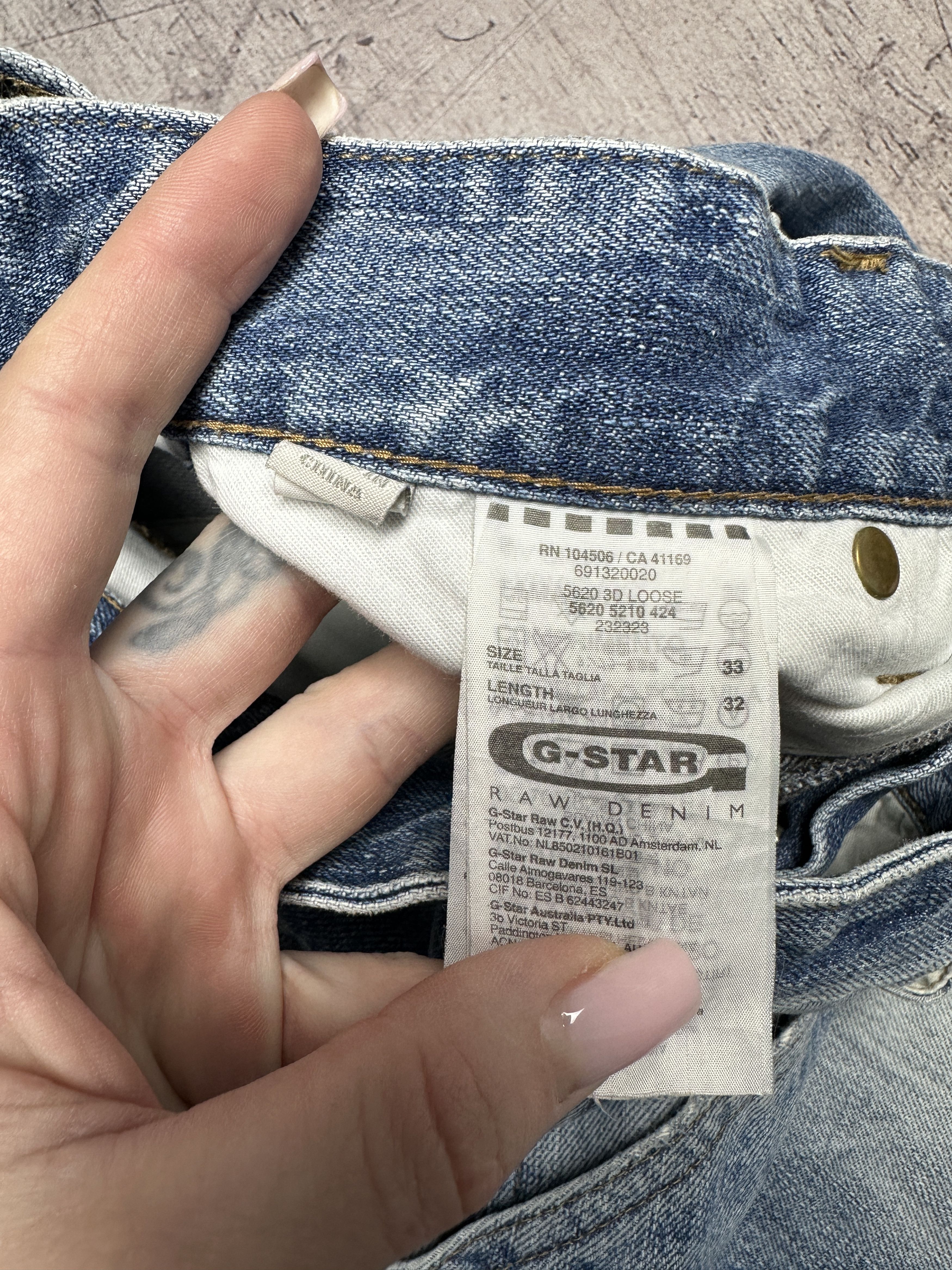 G-Star G Star Raw Mens 5620 3D Loose Double Knee Denim Pants Jeans Size US 33 - 3 Thumbnail