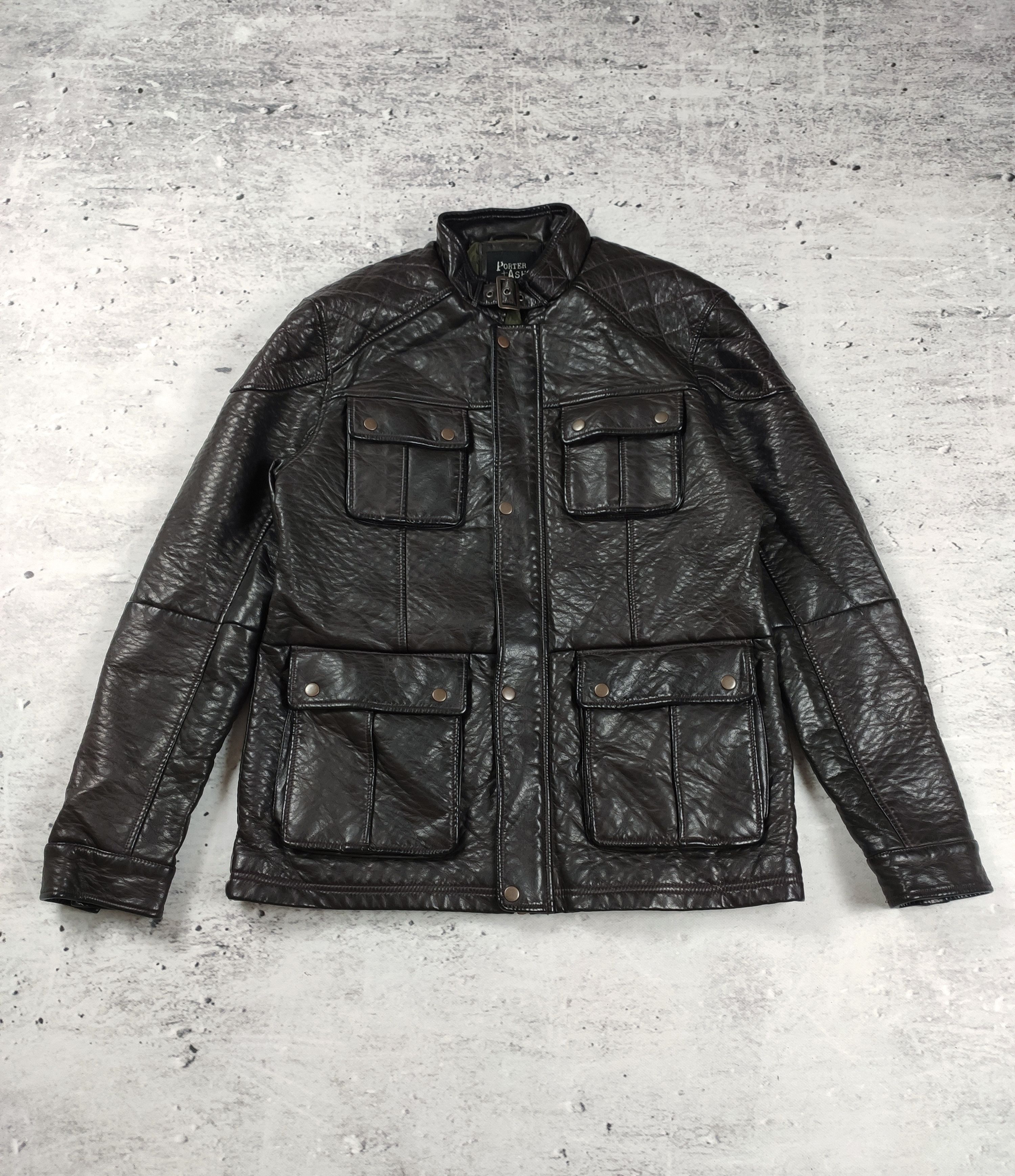 Avant garde leather men jacket opium cyber drain