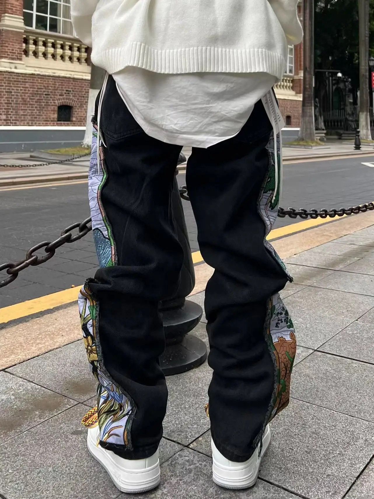 Japanese Brand Y2K Harajuku Patch Grunge Hip Hop Jeans Trousers Size US 36 / EU 52 - 7 Thumbnail