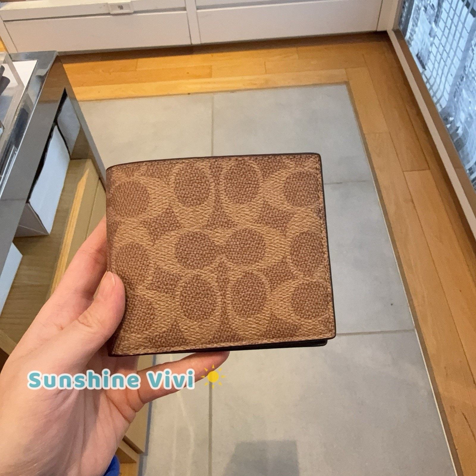 Coach NWT Coach Men Id Billfold Wallet Signature CY394 TAN/BLACK Size ONE SIZE - 2 Thumbnail