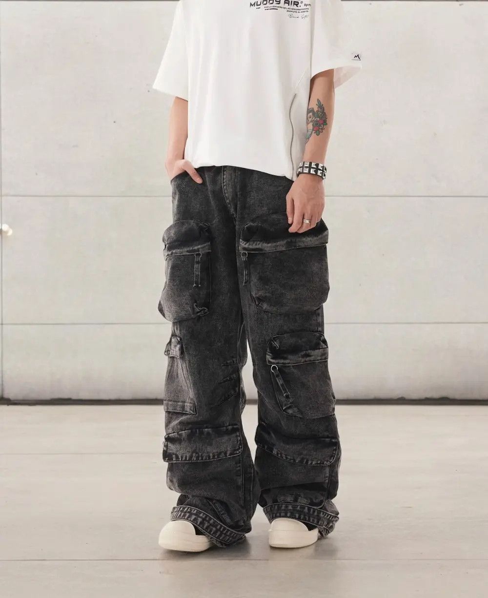Japanese Brand × Jean Washed Cargo Denim Jeans Size US 30 / EU 46 - 3 Thumbnail