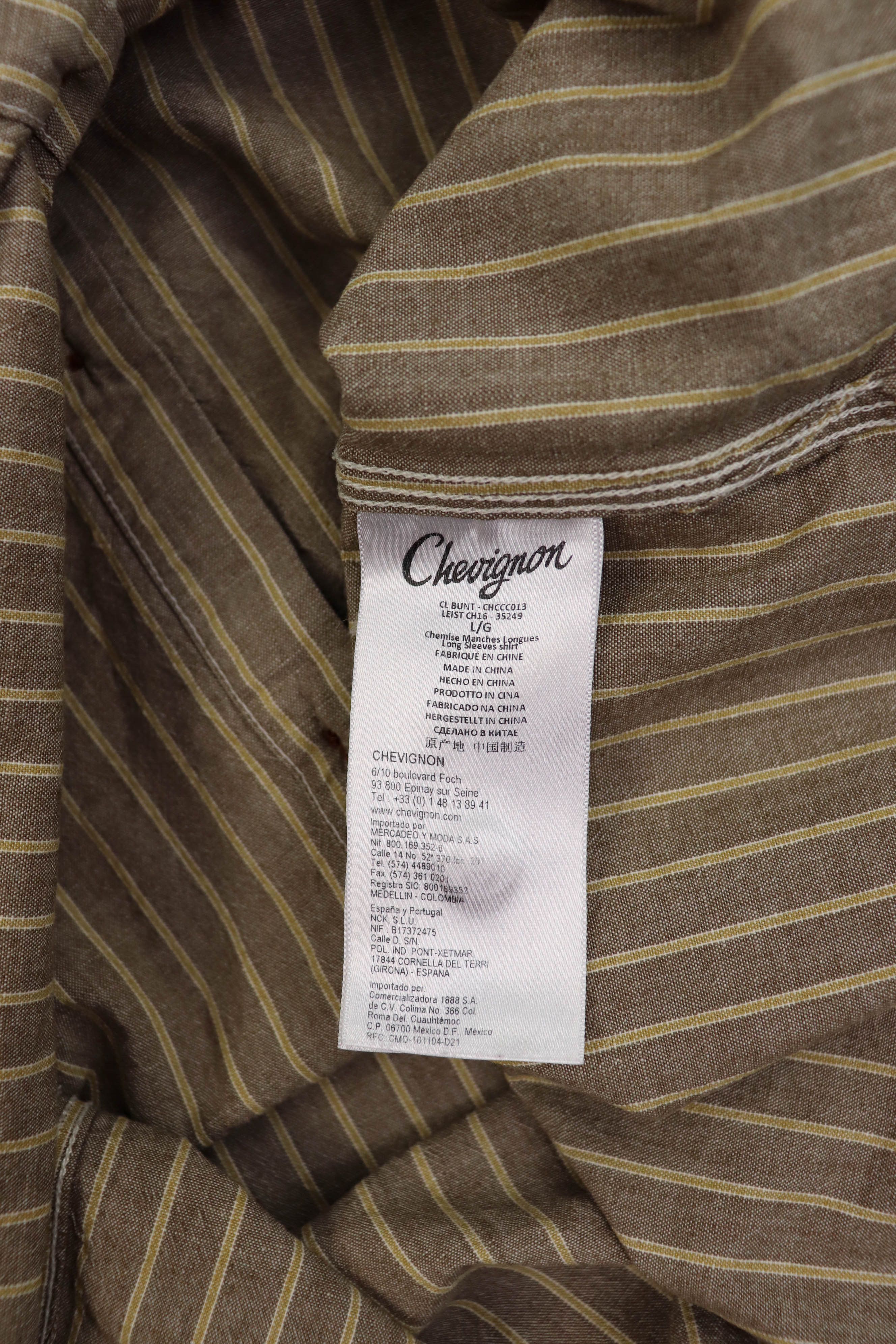 Chevignon Chevignon Conquest Striped Chemise Sanforized Cotton Shirt Size US L / EU 52-54 / 3 - 9 Thumbnail