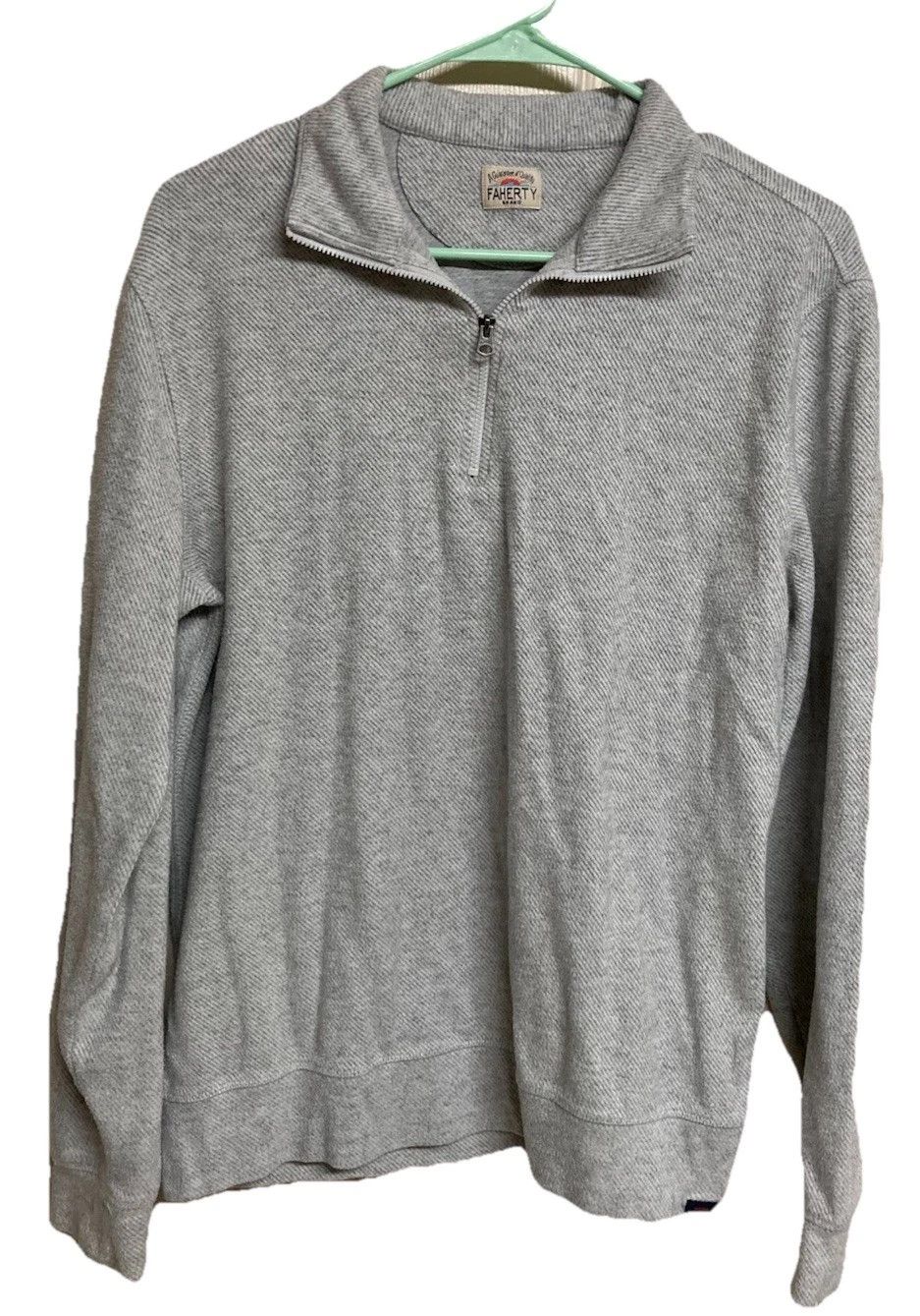Faherty Faherty 1/4 Zip Sweater Pullover Gray Measures Size LARGE Size US L / EU 52-54 / 3 - 1 Thumbnail