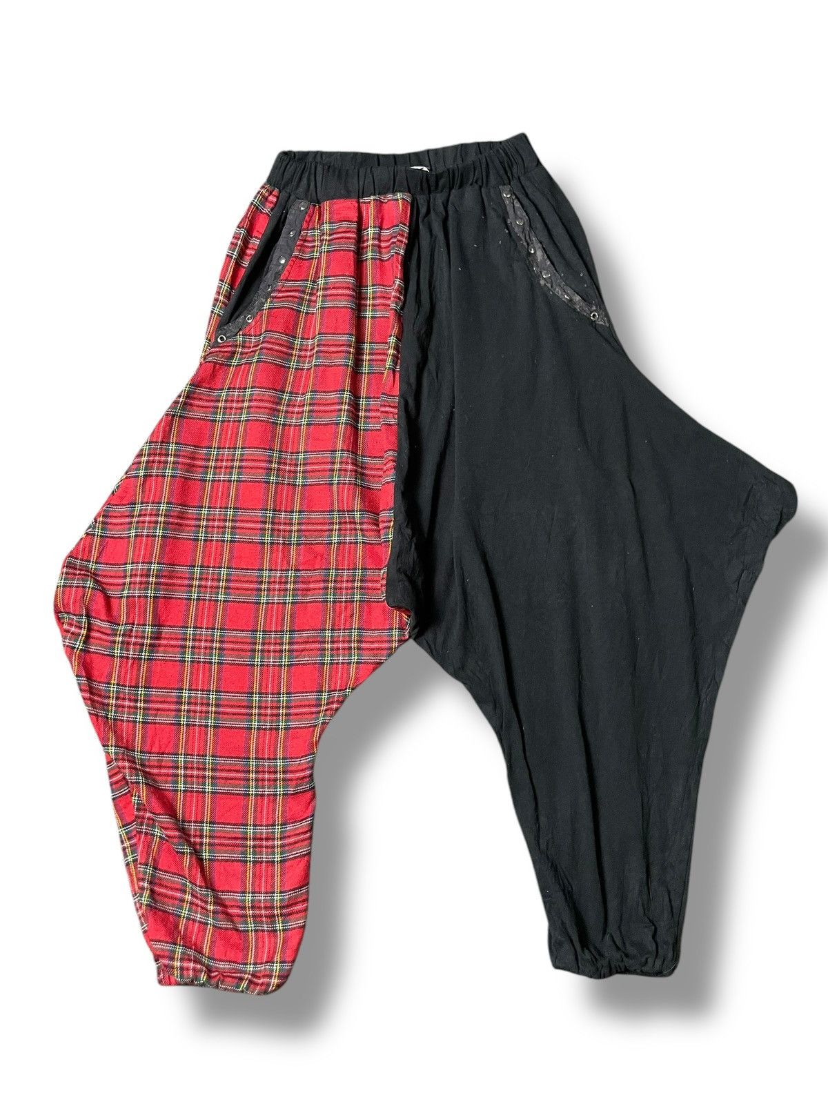 Japanese Brand ACDC RAG Tartan & Solid Sarrouel Pants (91) Size US 26 / EU 42 - 2 Thumbnail
