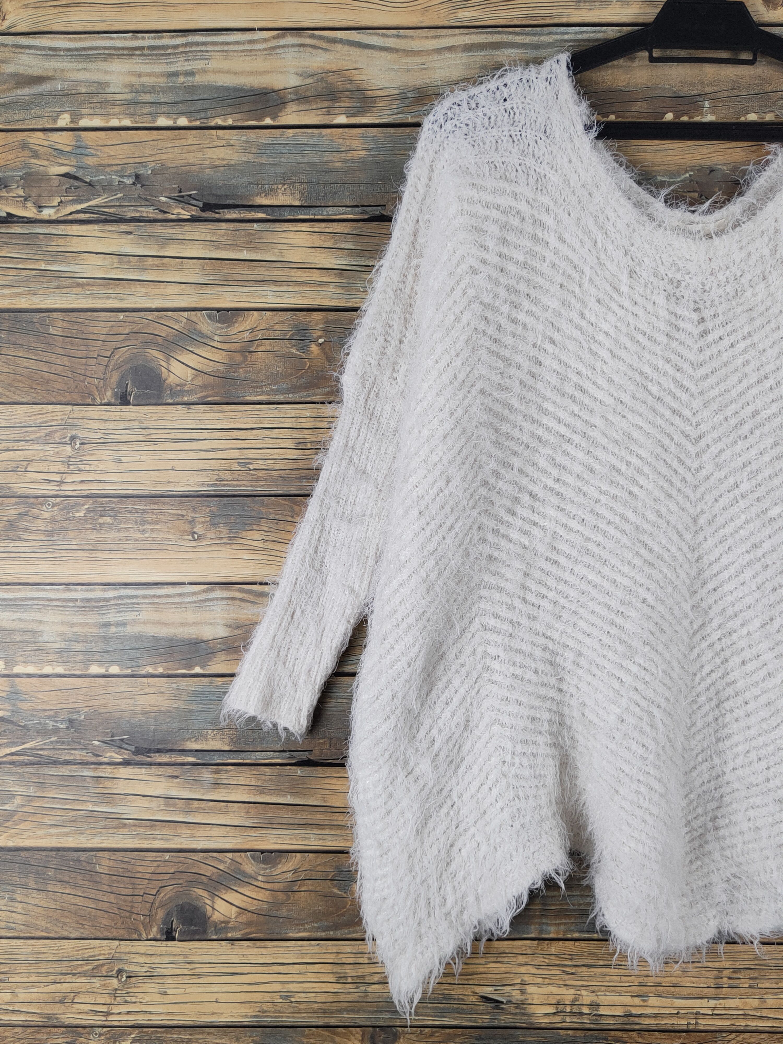 Japanese Brand Popeye Ivory Shag Shaggy Fur Mohair Knitwear #W1633 Size L / US 10 / IT 46 - 3 Thumbnail