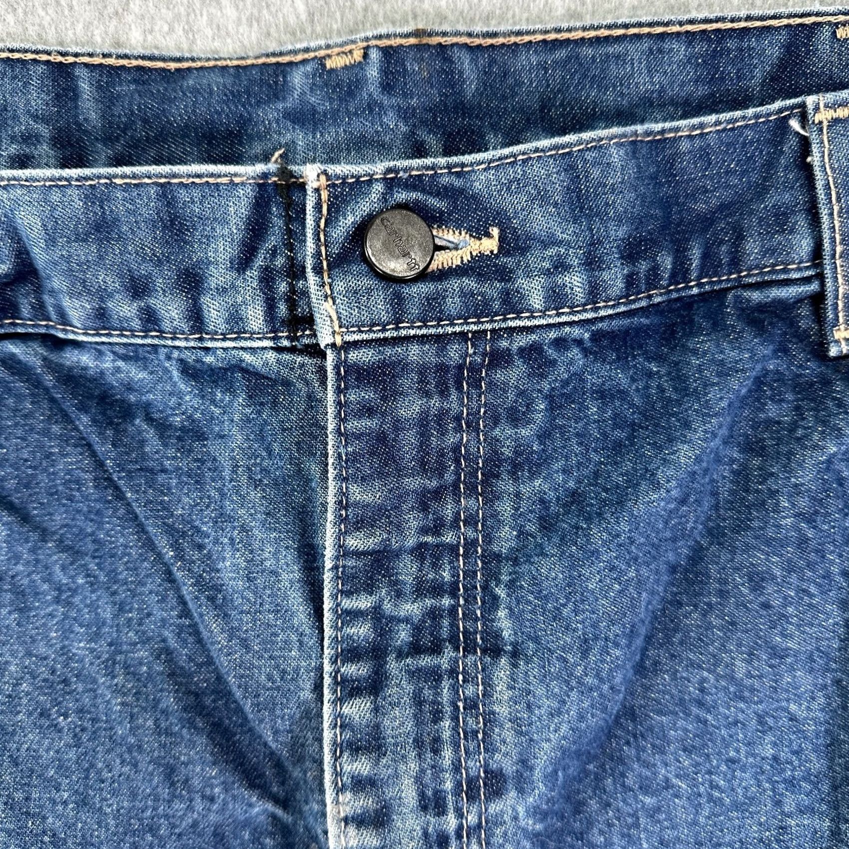 Carhartt Carhartt Jeans Blue Men's 38X34 Original Fit Denim Straight 5-Pocket Button Closure FR Distressed" Size US 38 / EU 54 - 4 Thumbnail