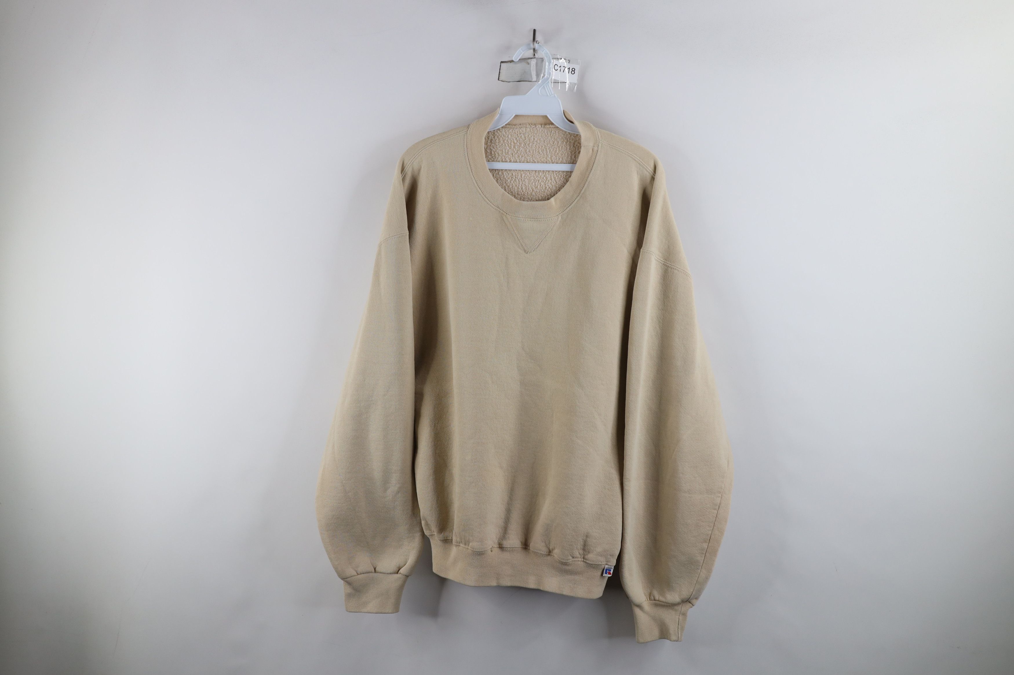 Vintage 90s Russell Athletic Blank Crewneck Sweatshirt Sand
