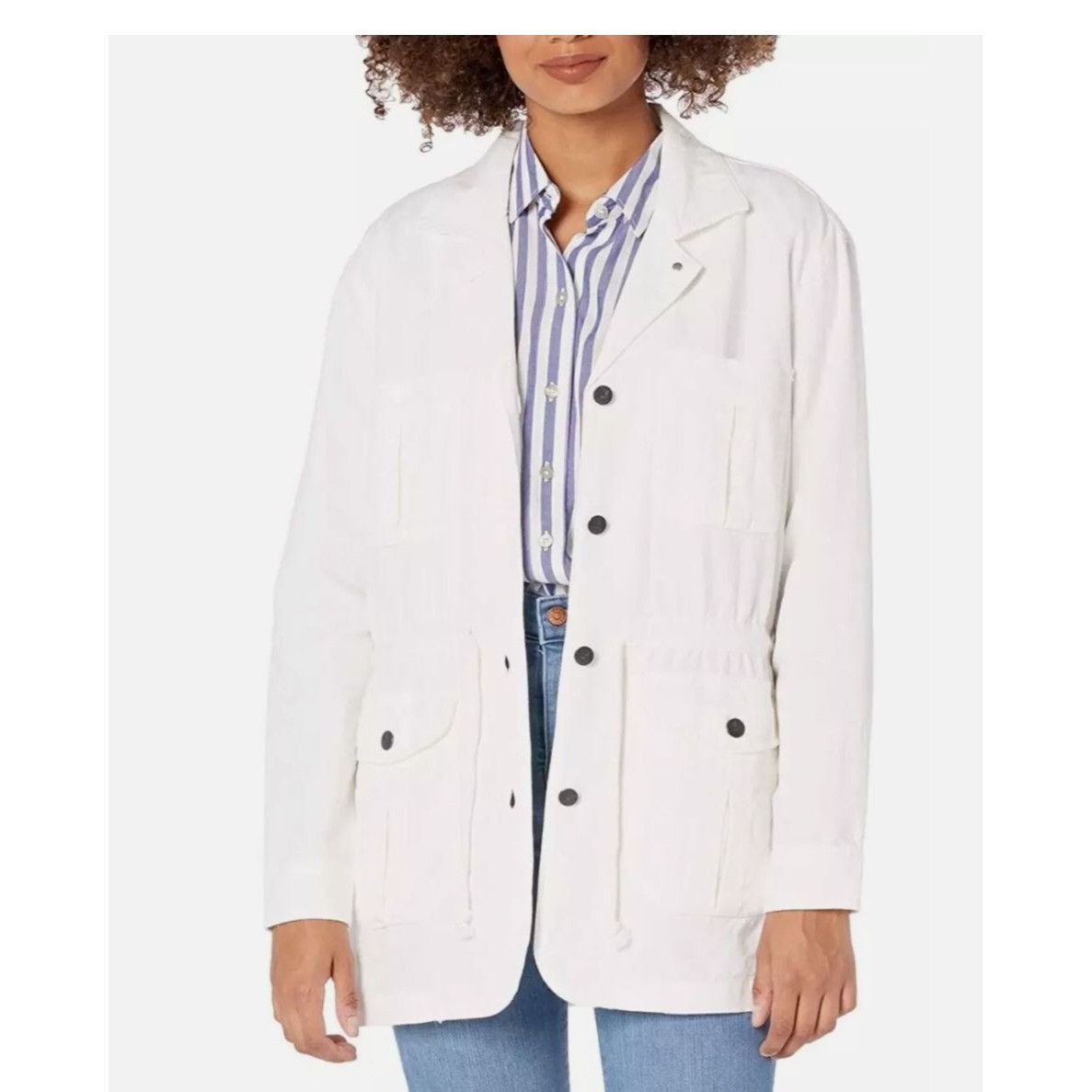 Faherty NWT Faherty $248 Women's Small Larkspur Jacket White Linen B Size S / US 4 / IT 40 - 10 Thumbnail