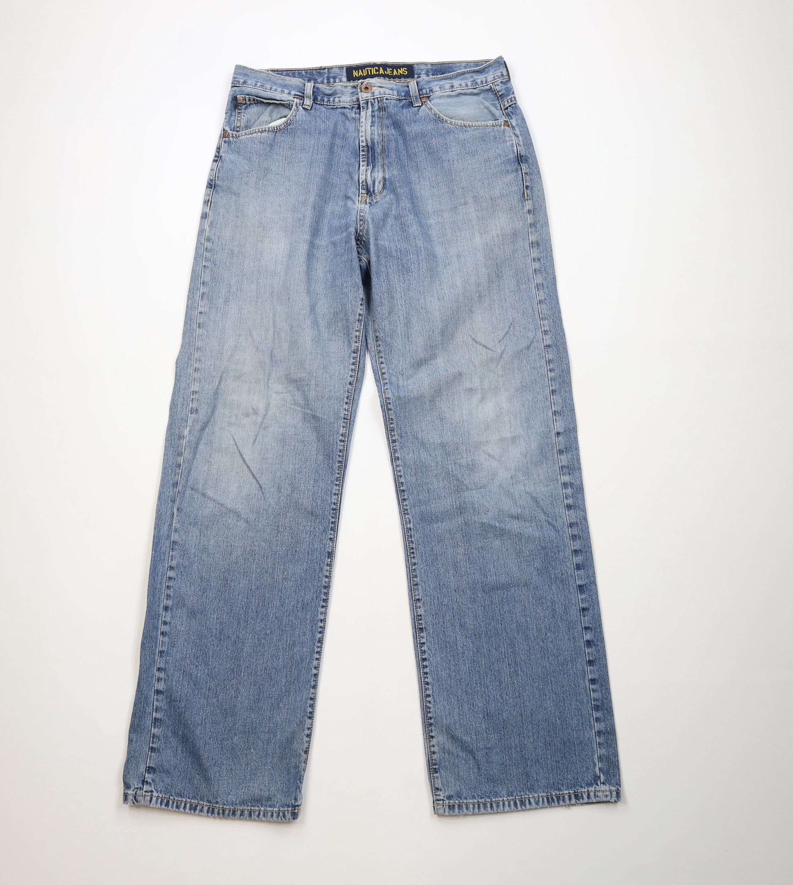 Nautica Vintage 90s Nautica Baggy Wide Leg Dungaree Denim Jeans Size US 33 - 1 Thumbnail