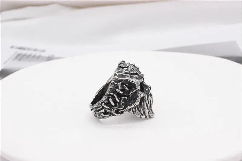 Jewelry Skull Mummy Titanium Steel Ring Size ONE SIZE - 6 Thumbnail