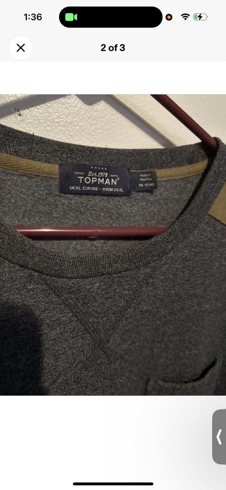 Topman Topman mens sweater gray vintage size xl Size US XL / EU 56 / 4 - 2 Thumbnail