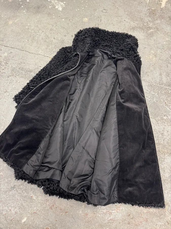 Vintage 1980s Gianni Versace Black Astrakhan Fur Long Jacket Size US S / EU 44-46 / 1 - 9 Thumbnail