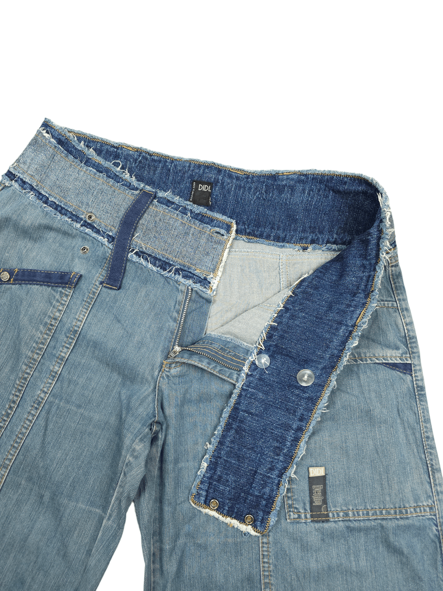 Japanese Brand × Vintage 💎 38/32 Crazy Y2K Baggy Cargo Oversized Denim Jeans Size US 38 / EU 54 - 8 Thumbnail