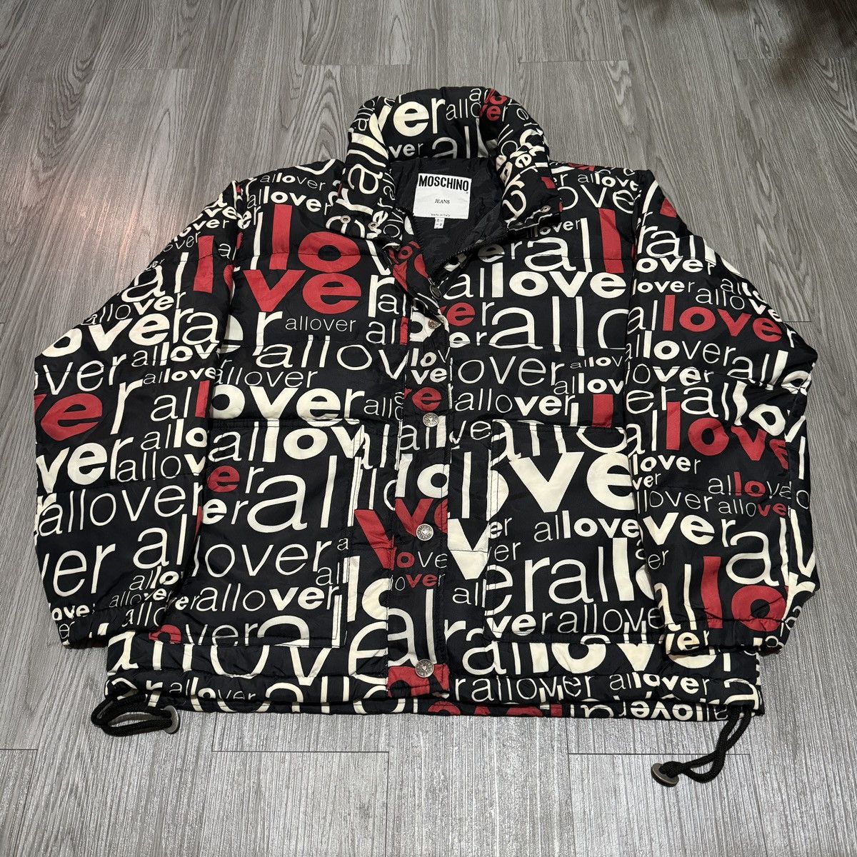 Moschino Moschino Love Allover Puffer Jacket Size US M / EU 48-50 / 2 - 1 Thumbnail