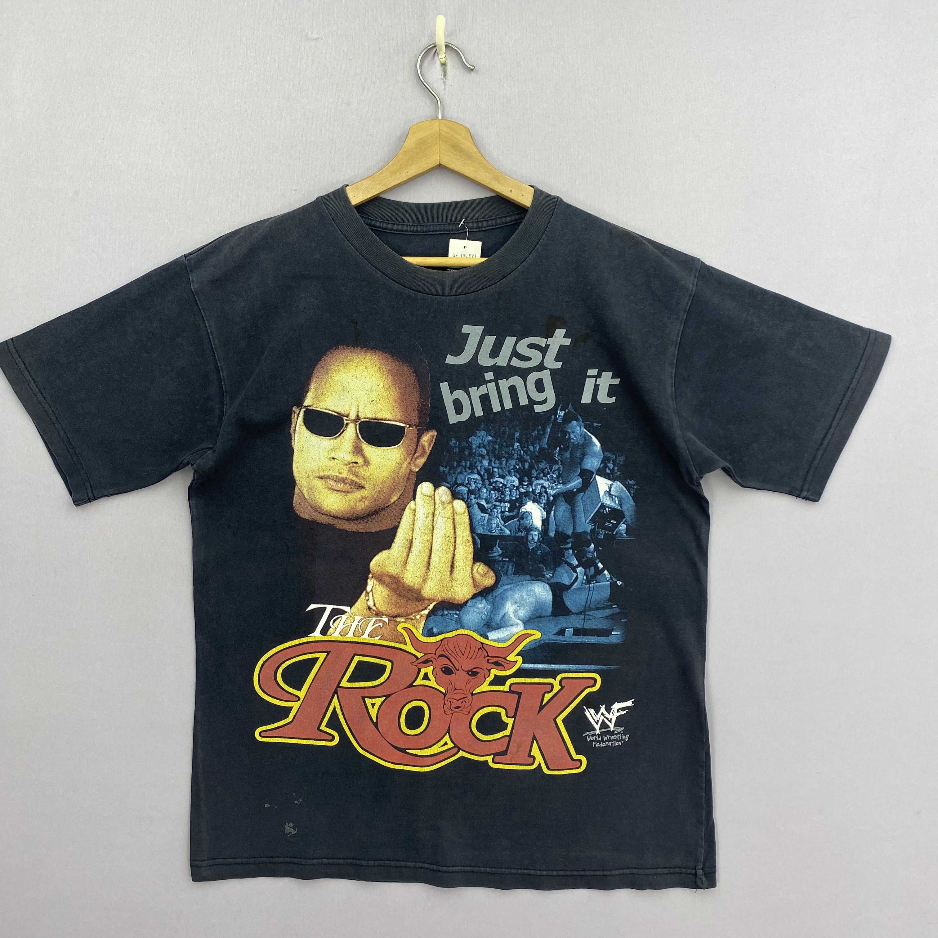Vintage × WWF Vintage 90s WWF The Rock T-Shirt Crewneck Tees Size US M / EU 48-50 / 2 - 1 Thumbnail