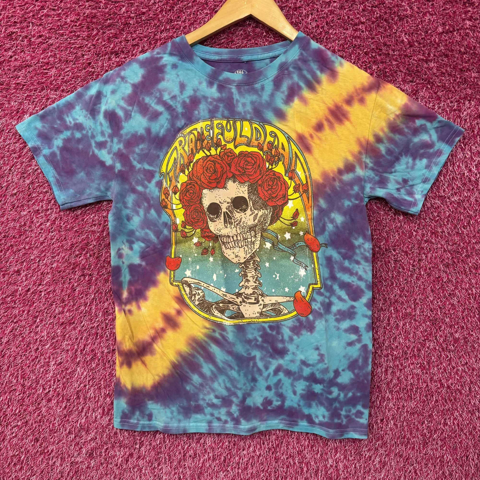 Grateful Dead Grateful Dead - Blue Purple Yellow Tie Dye Skeleton T- Shirt Size S / US 4 / IT 40 - 1 Thumbnail