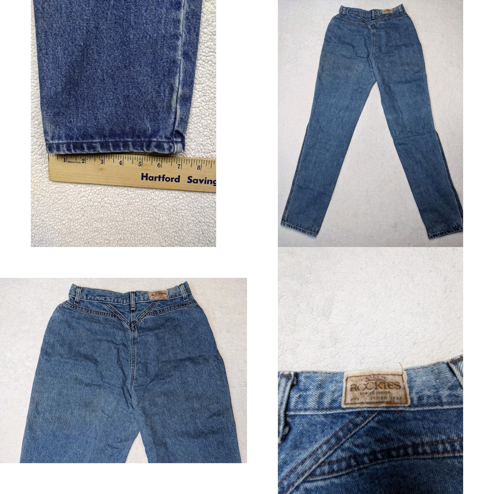 Vintage Vtg Rockies Women Jeans Tall 12T High Rise Tapered Mid Wash Blue Denim Mom Fit Womens Size 27" / US 4 / IT 40 - 8 Thumbnail