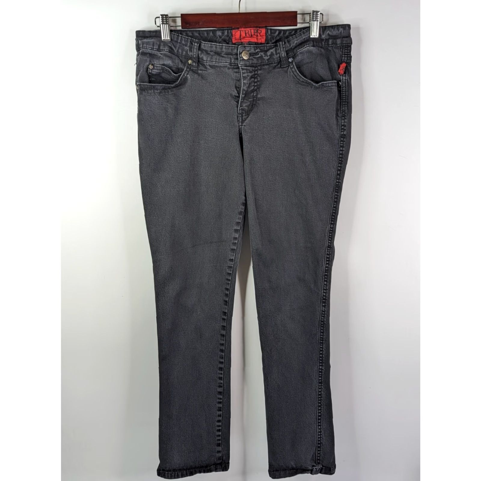 Tripp NYC VINTAGE Tripp NYC Jeans Womens Size 16S Black Stretch Skinny 90s Gothic Punk Emo Skating Size 38" / US 16 / IT 52 - 2 Thumbnail