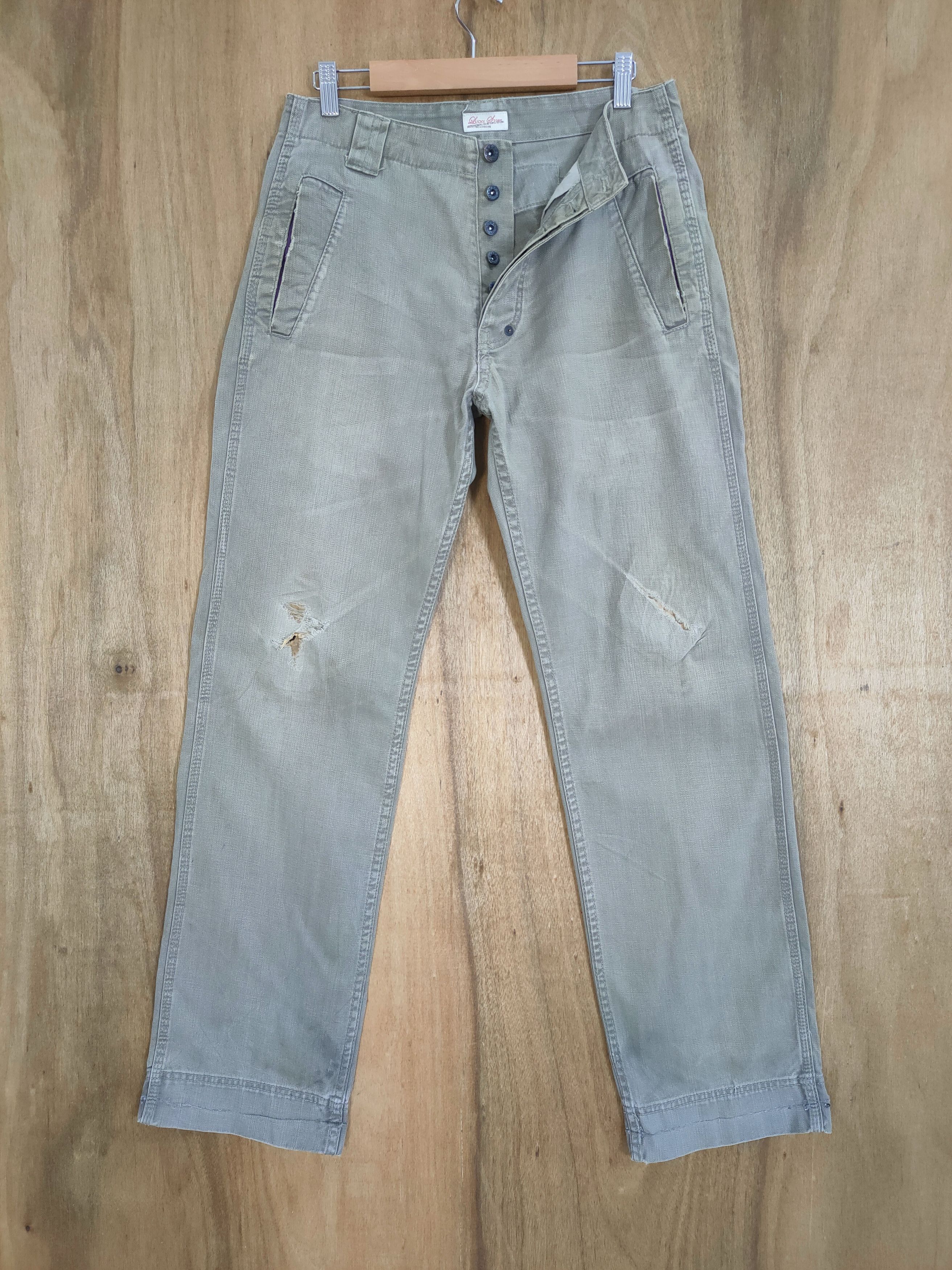 Lucky Brand LUCKY STORE GREY BUTTON FLY TROUSERS CHINO PANTS Size US 30 / EU 46 - 1 Thumbnail