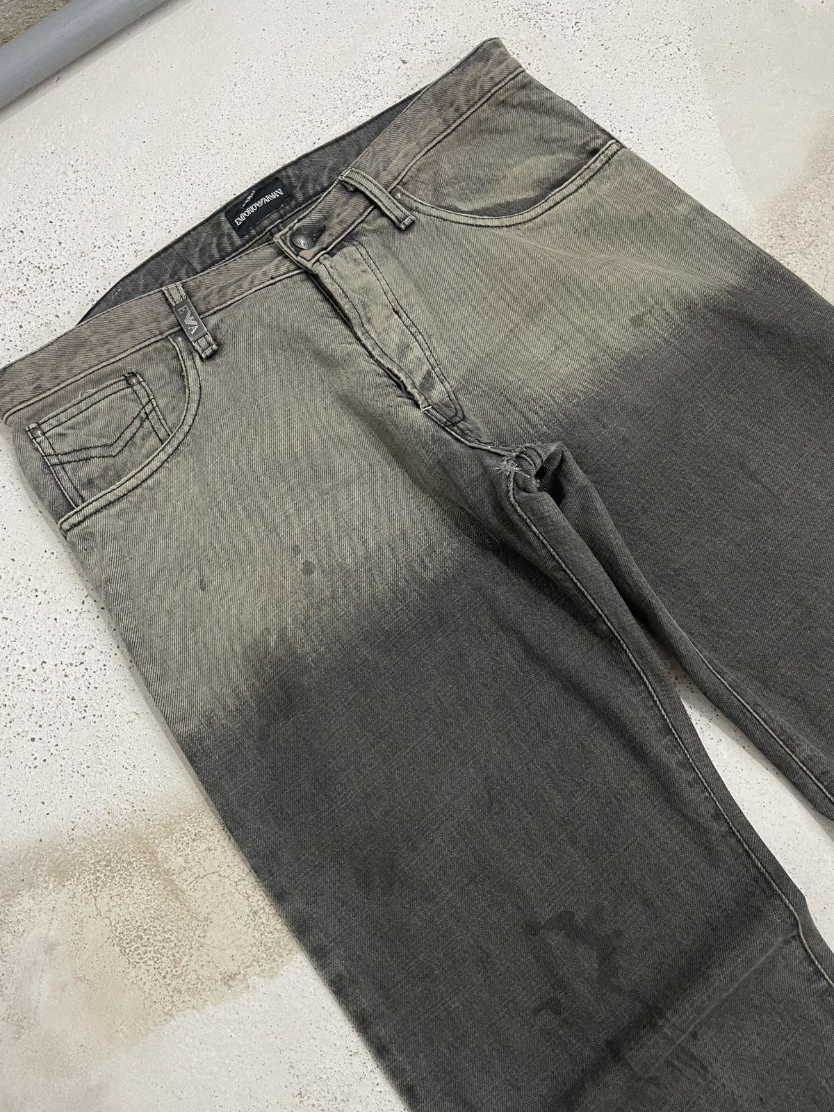 Emporio Armani Emperio Armani Distress Repaired Two Tone Denim Buttonfly Size US 35 - 3 Thumbnail
