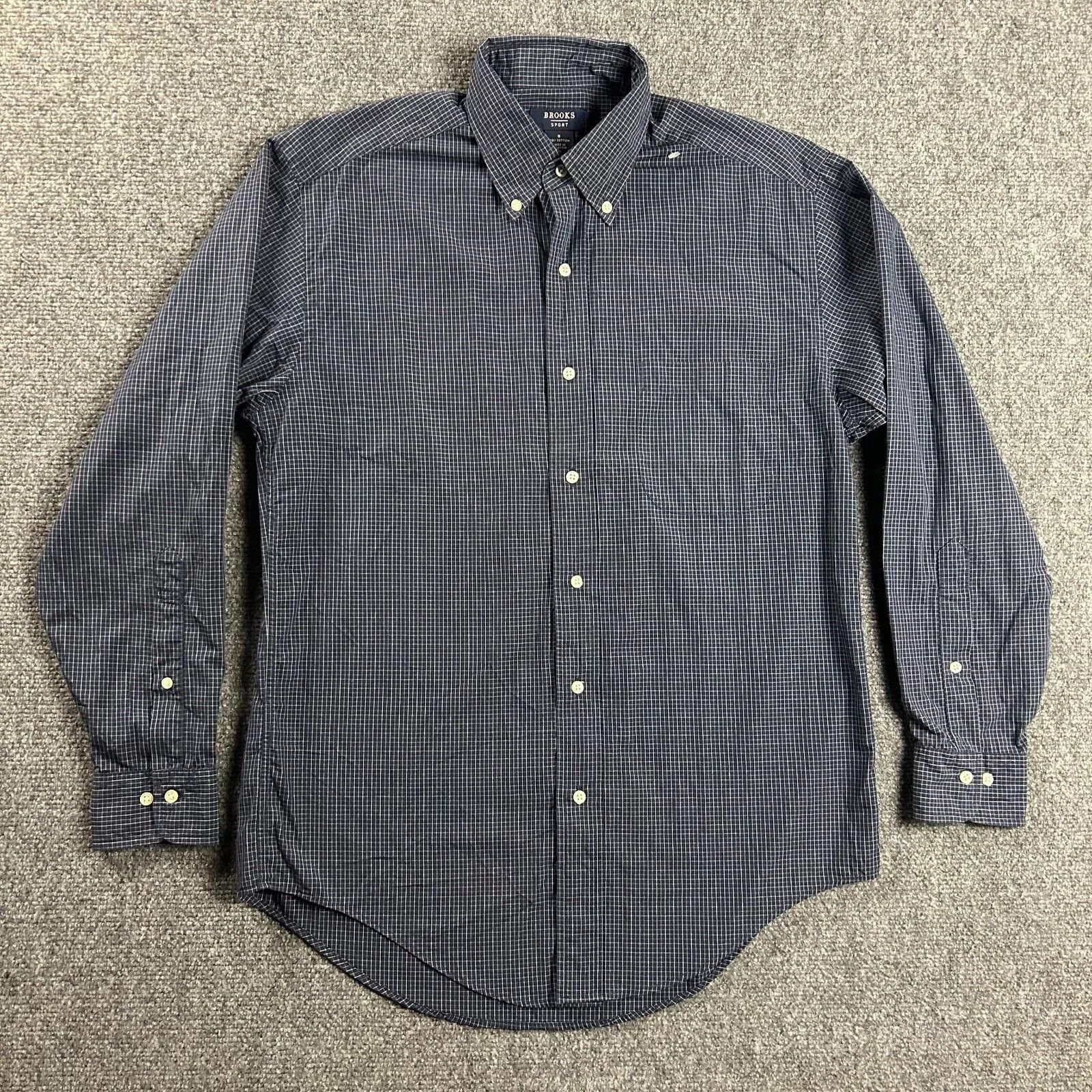 Other Brooks Sport Shirt Mens Small Blue Grid Check Cotton Size US S / EU 44-46 / 1 - 1 Thumbnail