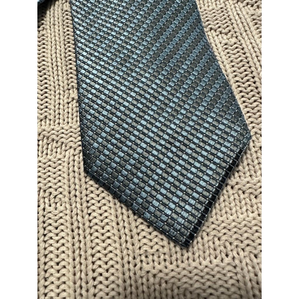 Vintage Vintage Rhodes & Brousse woven blue and silver silk tie Size ONE SIZE - 2 Thumbnail