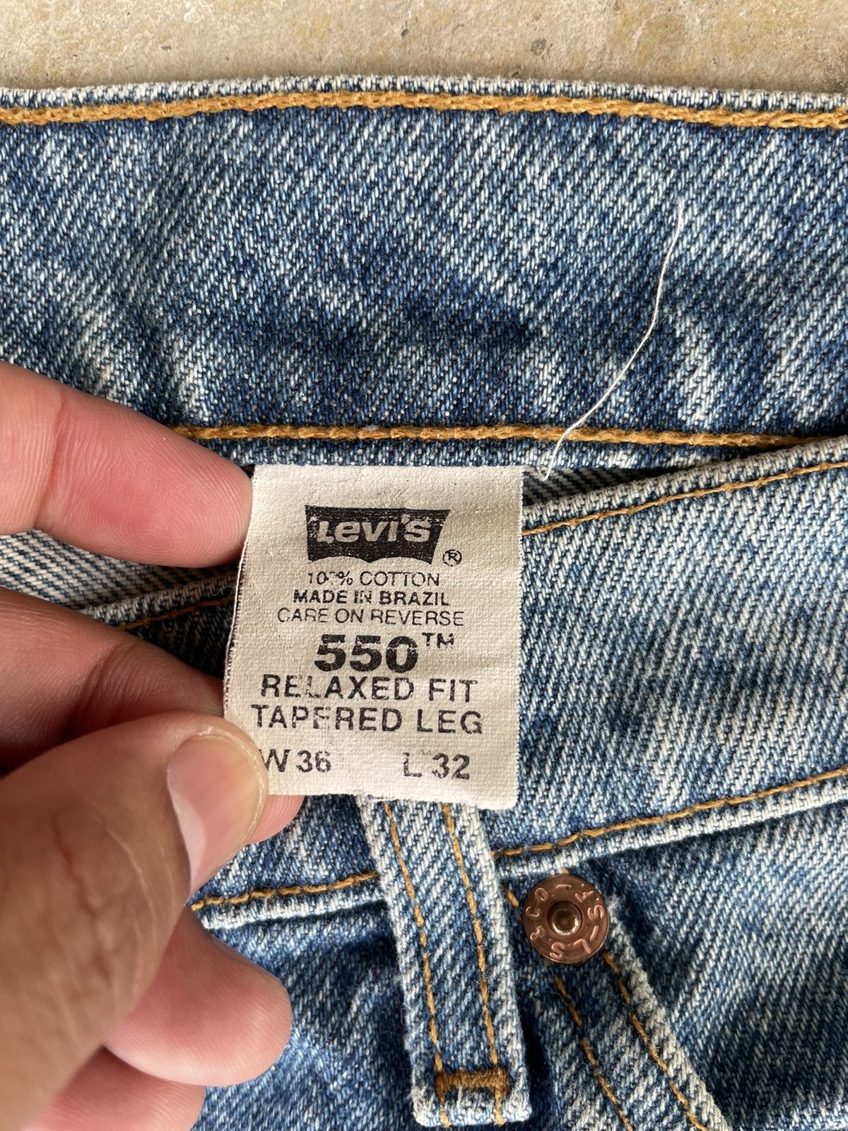 Levi's Vintage 80s Levis 550 Orange Tab Light Wash Jeans Size US 36 / EU 52 - 7 Thumbnail