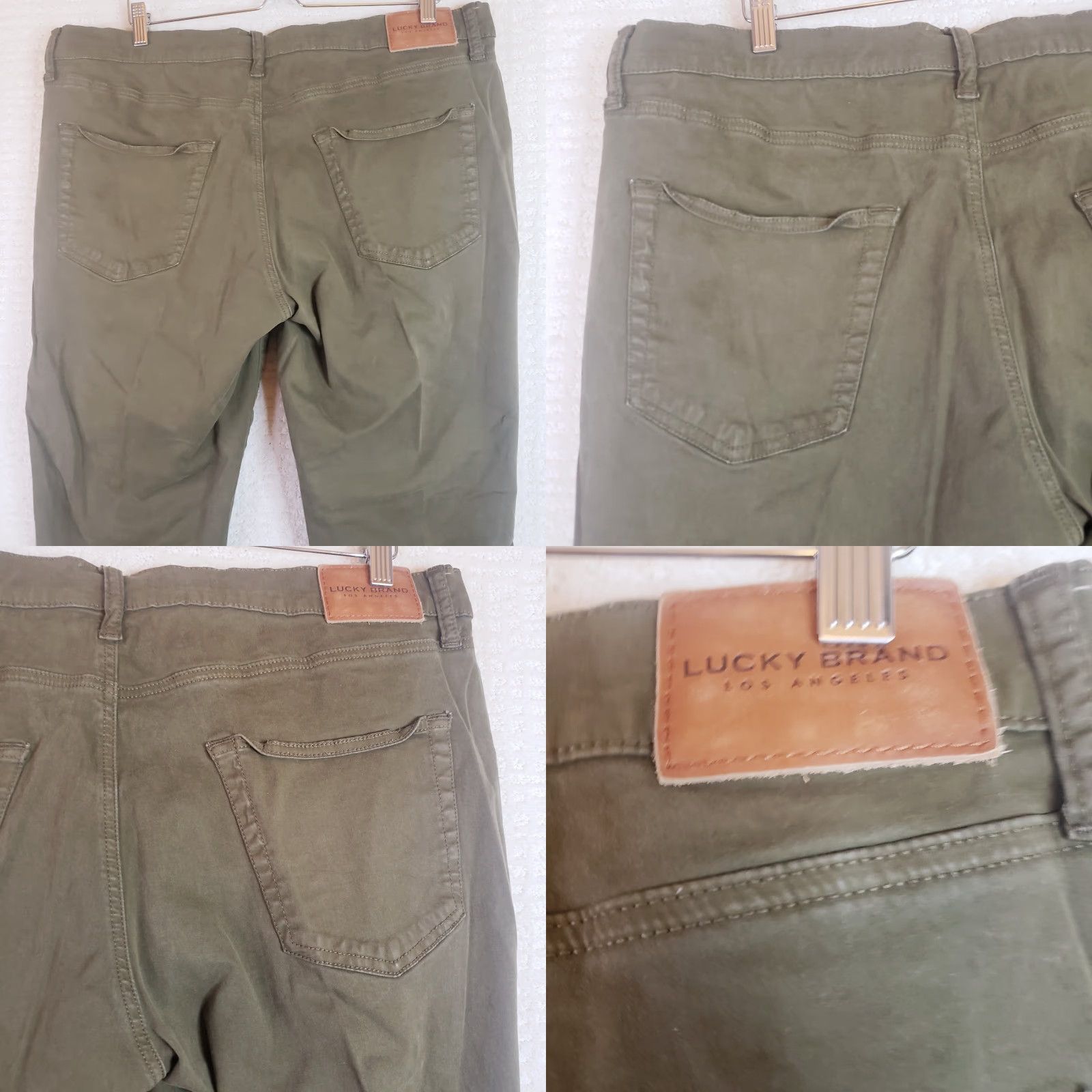 Lucky Brand Lucky Brand 410 Athletic Slim Jeans Mens 38x30 Green Khaki Stretch Denim Zip Button Tapered Preppy USA USA Theme Logo Size US 38 / EU 54 - 8 Thumbnail