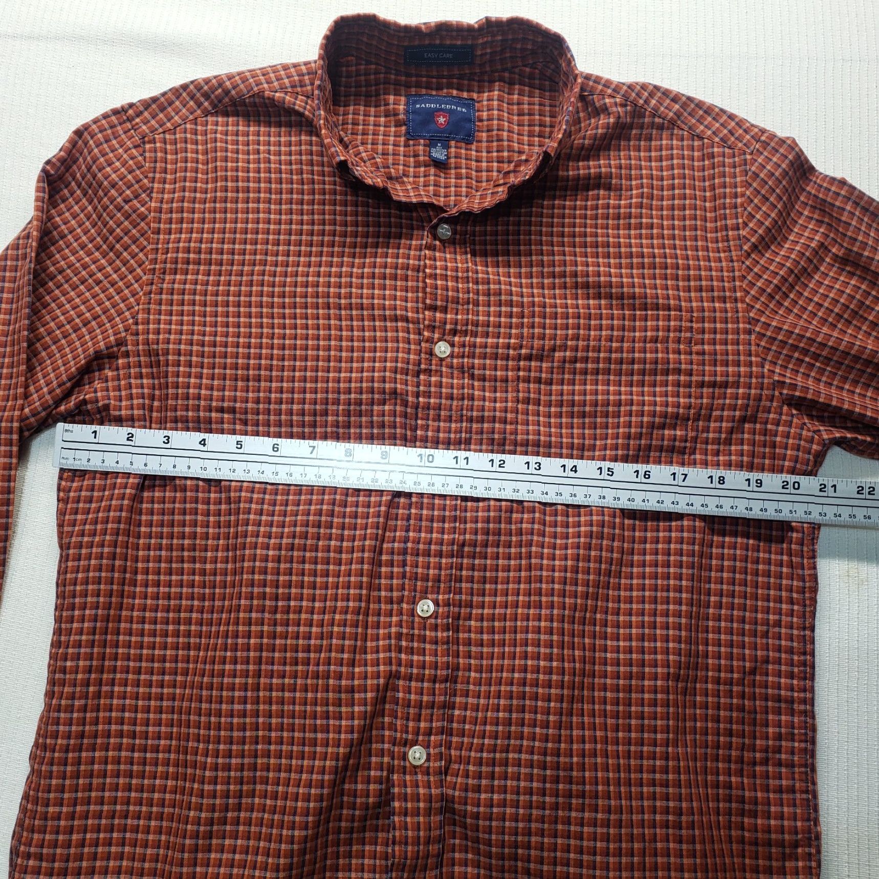 Vintage Saddlebred Orange Plaid Easy Care Classic Fit Long Sleeve Button-Up Shirt Men's Medium Size US M / EU 48-50 / 2 - 4 Thumbnail