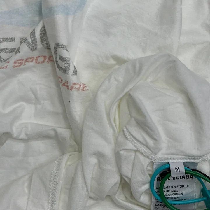 Balenciaga Balenciaga Balenciaga FW23 Distressed Logo Print Short Sle Size US M / EU 48-50 / 2 - 3 Thumbnail