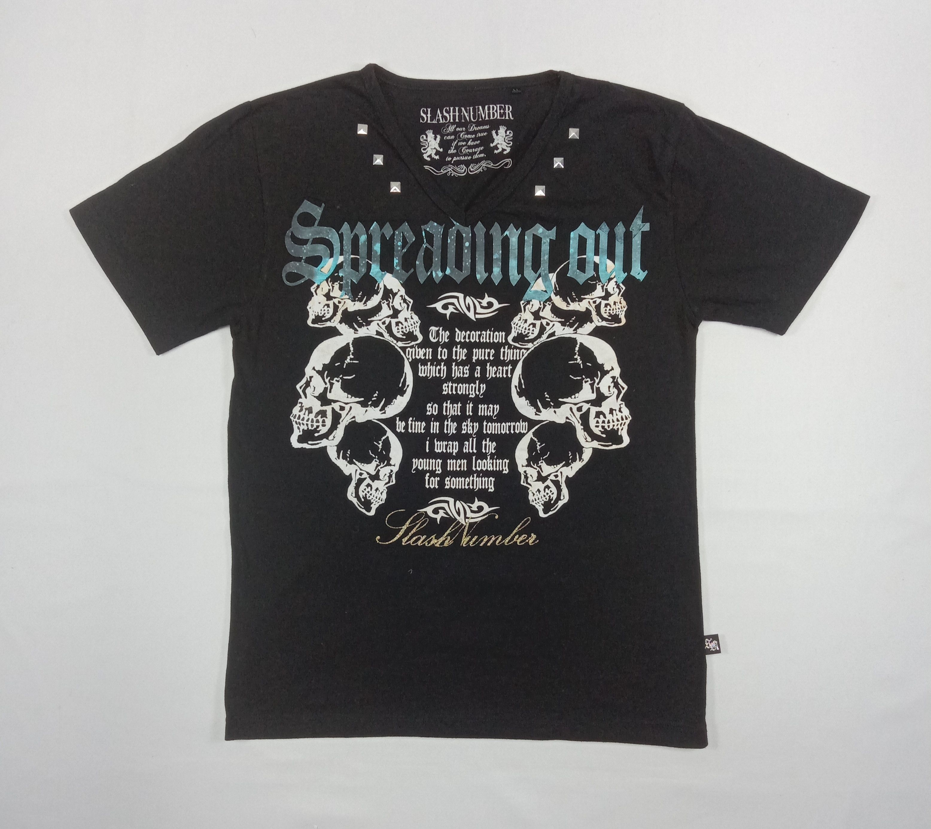 Japanese Brand Vintage Slash Number Punk Skulls T shirt Size US M / EU 48-50 / 2 - 1 Thumbnail