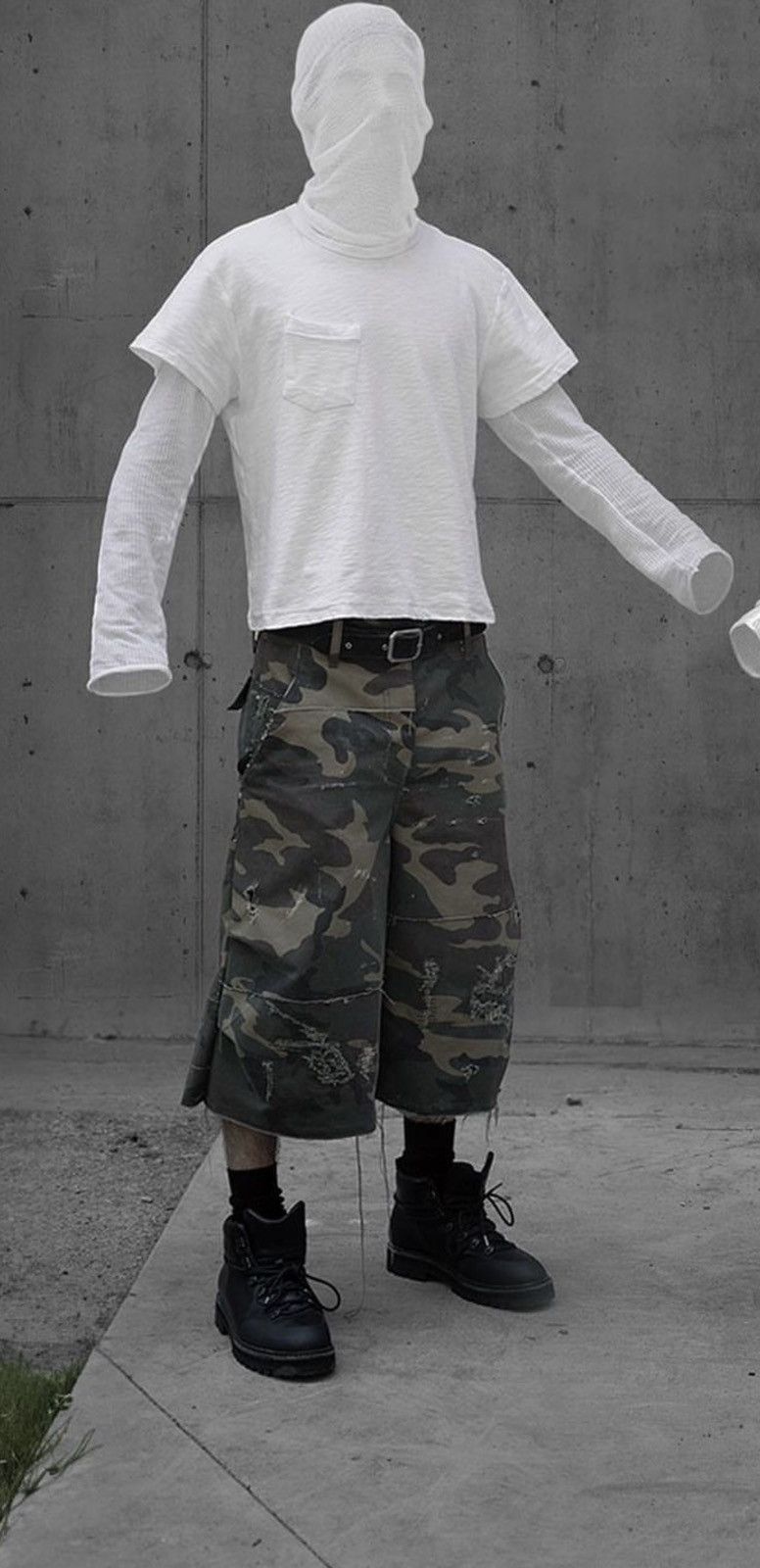 パンツ ktwo studios Dyed Checker Repair Short Designer × K-Two Studios × Streetwear Ktwo Studios Repaired Camo