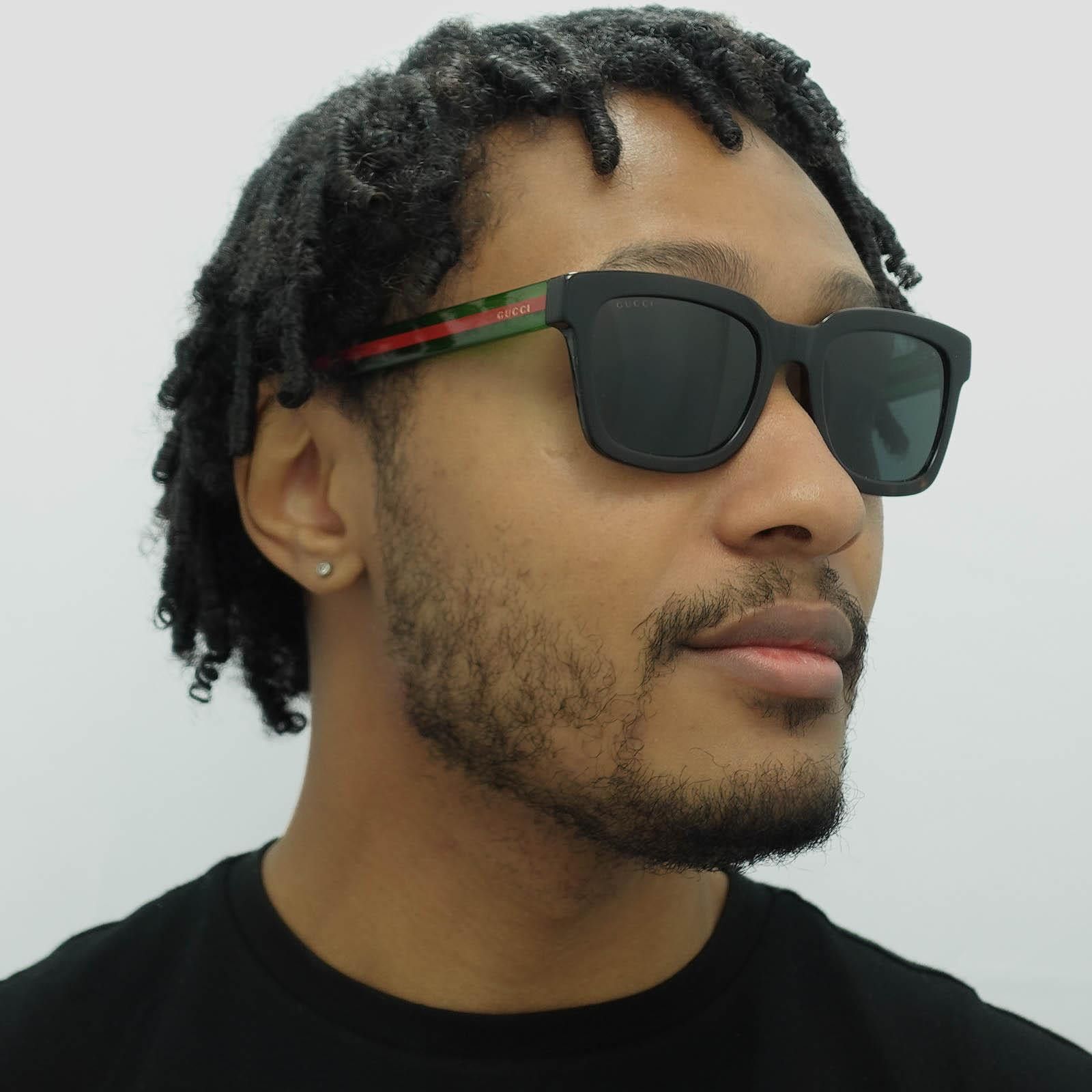 Gucci Gucci Men Sunglasses Black Green Square GG0001SN 002 NEW Size ONE SIZE - 11 Thumbnail