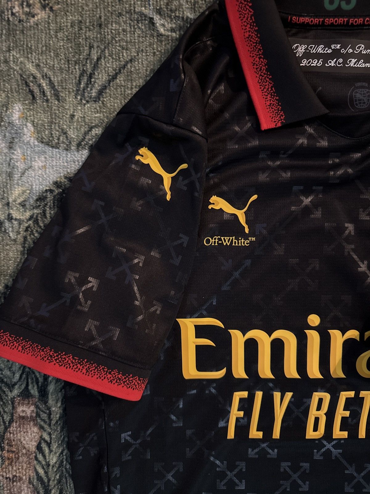 Off-White OFF-WHITE x Puma AC Milan Replica Jersey Black Size US S / EU 44-46 / 1 - 6 Thumbnail
