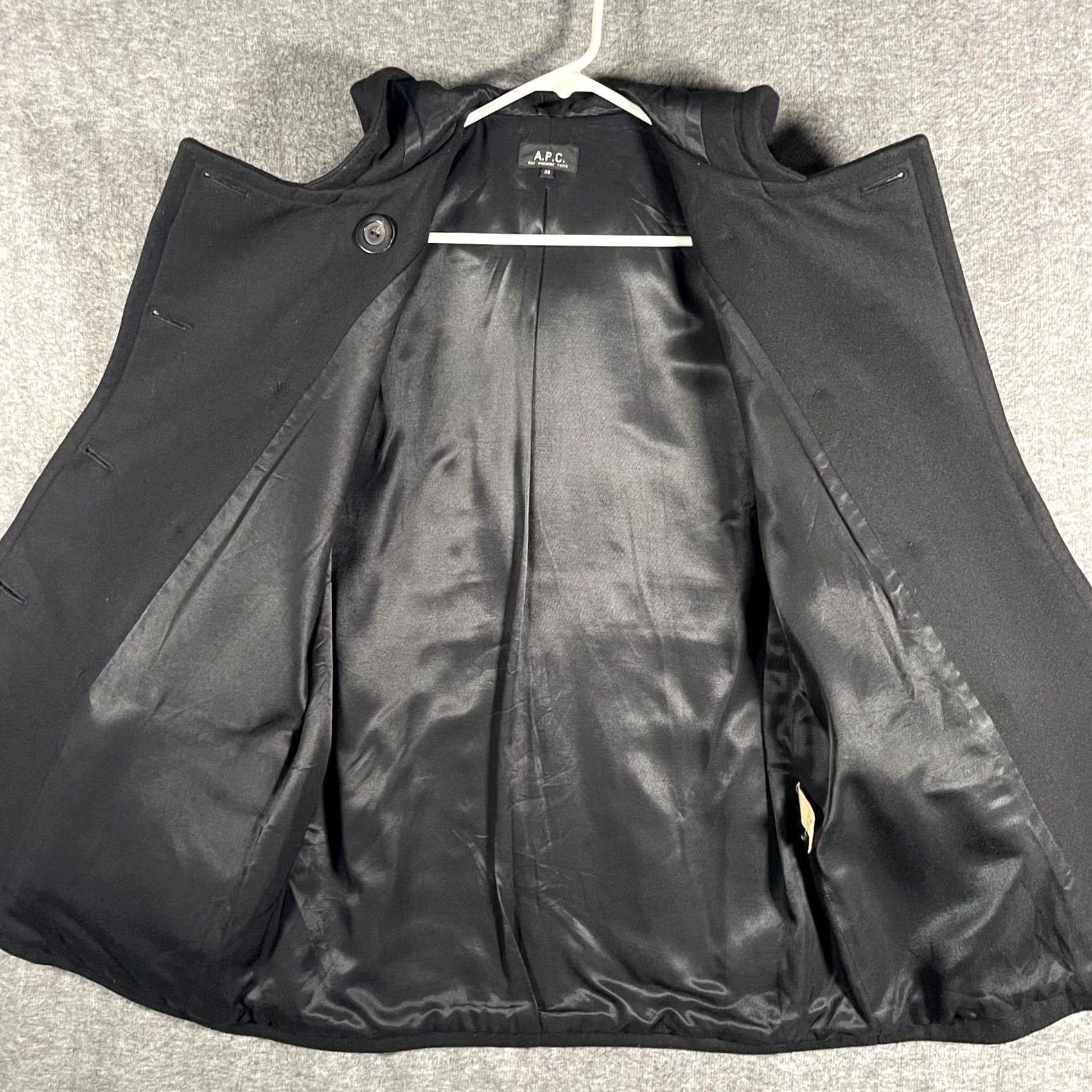 A.P.C. A.P.C. Coat Womens 36 Black Wool Cashmere Hooded Pea Coat Lined Poland Size XS / US 0-2 / IT 36-38 - 7 Thumbnail