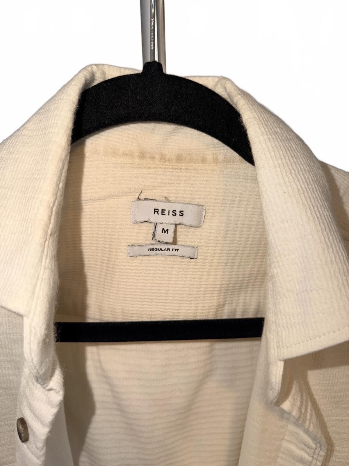 Reiss REISS Men's Cream Corduroy Shirt Jacket Medium Regular Fit Size US M / EU 48-50 / 2 - 2 Thumbnail
