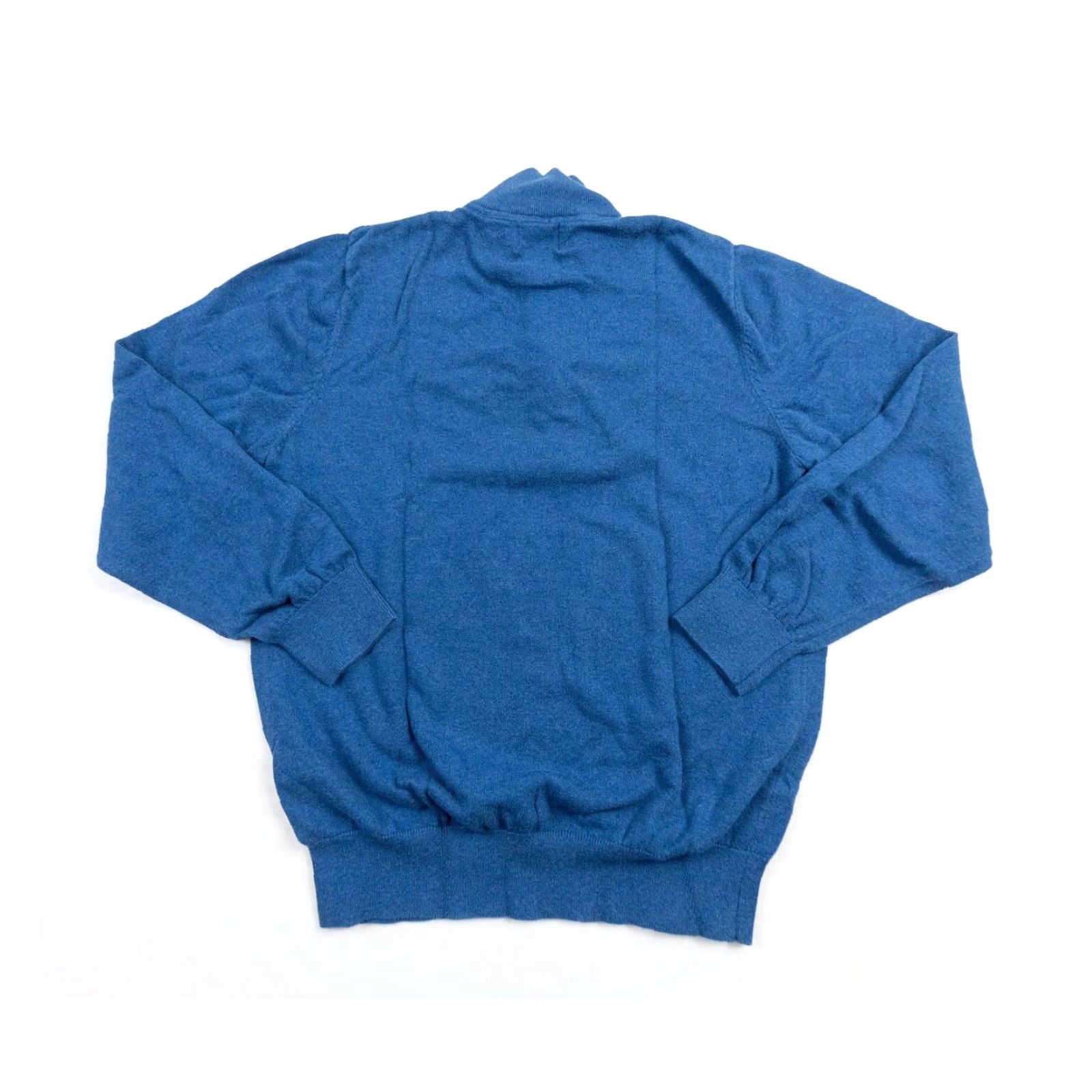 Vintage LL Bean Mens Medium Blue 1/4 Zip Pullover Sweater Cotton Cashmere Blend Knit Mock Neck Preppy Outdoors Size US M / EU 48-50 / 2 - 4 Thumbnail