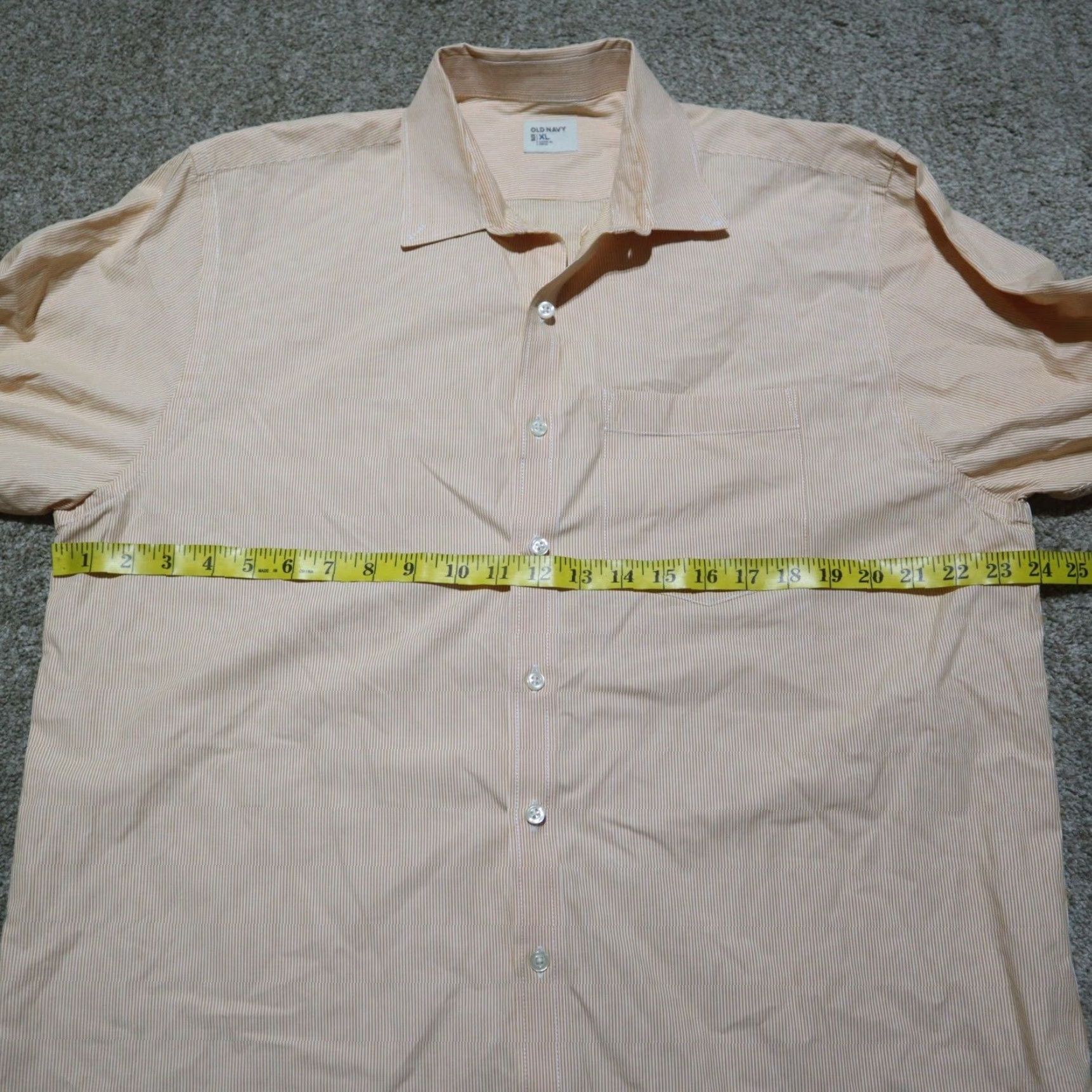 Old Navy VINTAGE Old Navy Orange Striped Button-Up Shirt Men's XL Long Sleeve Casual Classic Size US XL / EU 56 / 4 - 4 Thumbnail