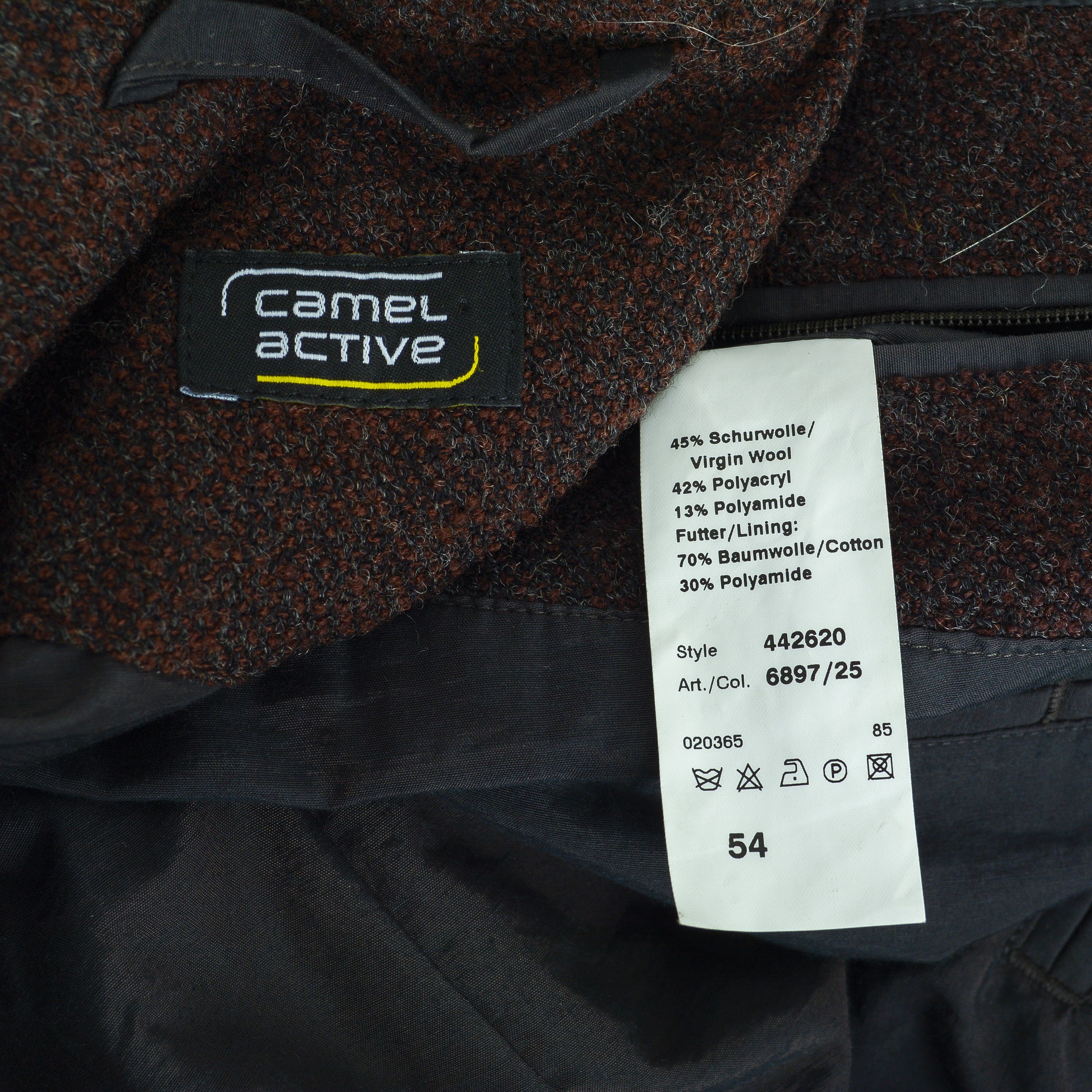 camel active W17 UK 44 US Boiled Wool Blazer Suit Jacket Sport Coat EU 54 Size 44R - 5 Thumbnail