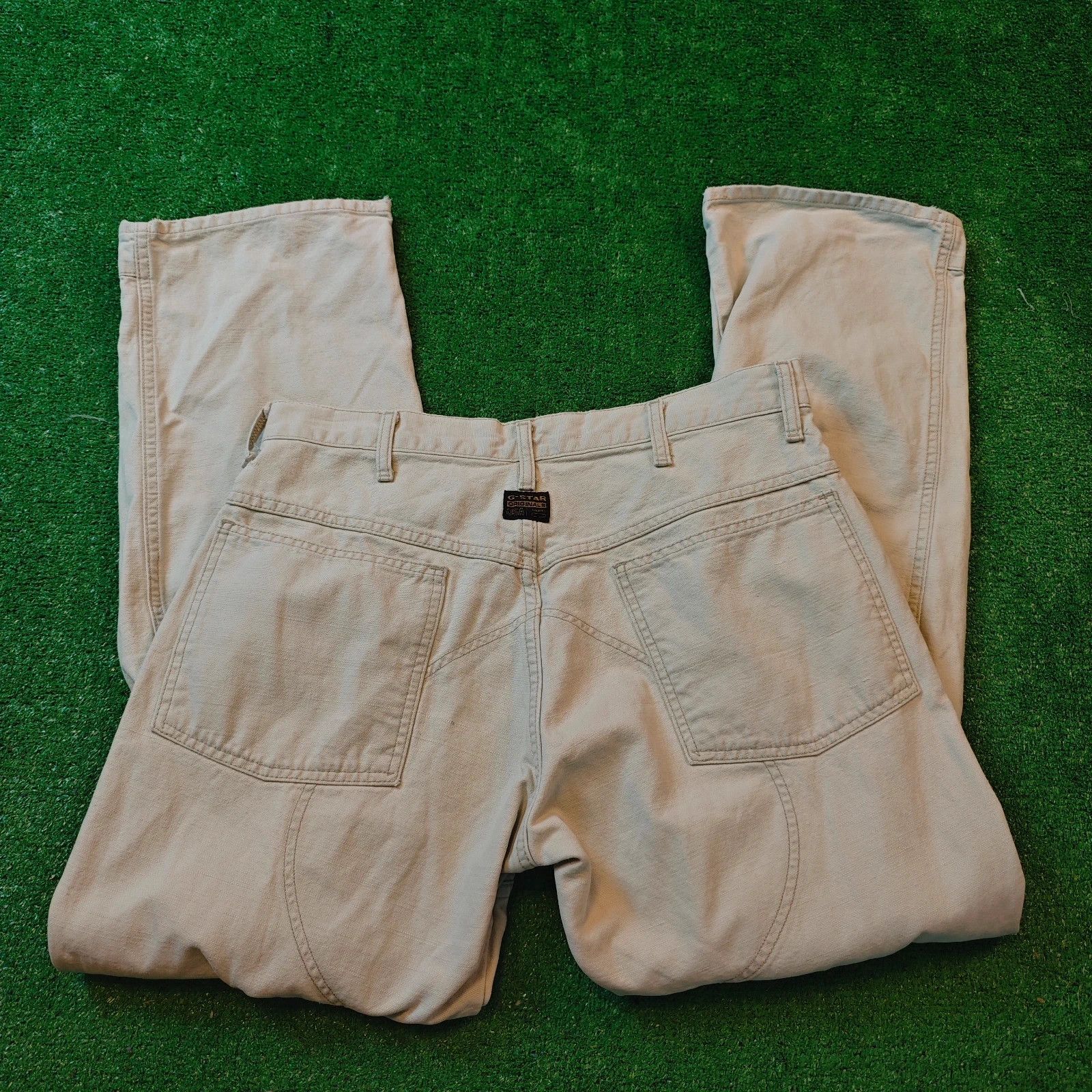 G-Star Vintage G-star Elwood Jeans Mens 32x32 cream straight 90s Size US 32 / EU 48 - 1 Thumbnail