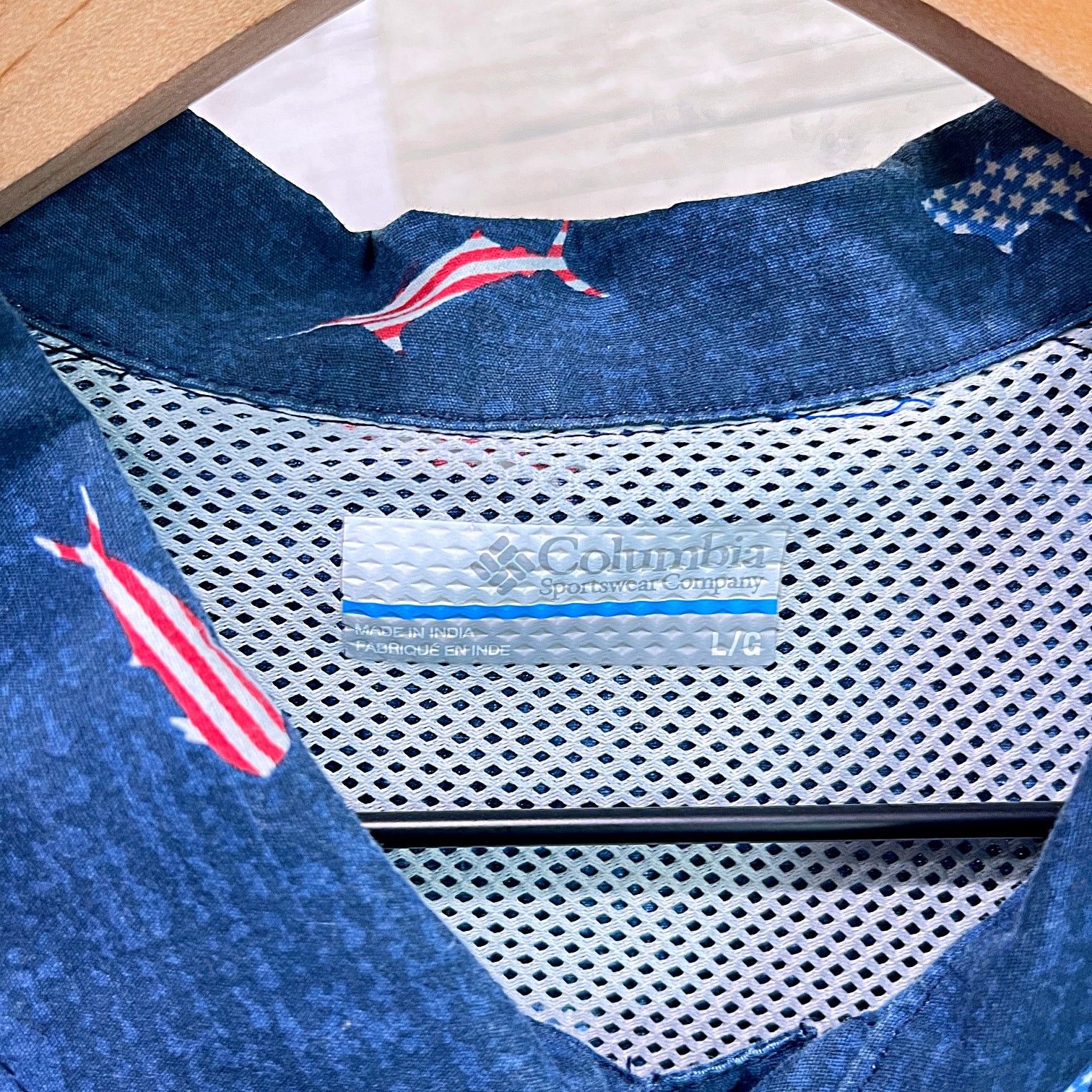 Columbia Columbia PFG USA America Flag Fish Short Sleeve Shirt Blue L Size US L / EU 52-54 / 3 - 5 Thumbnail