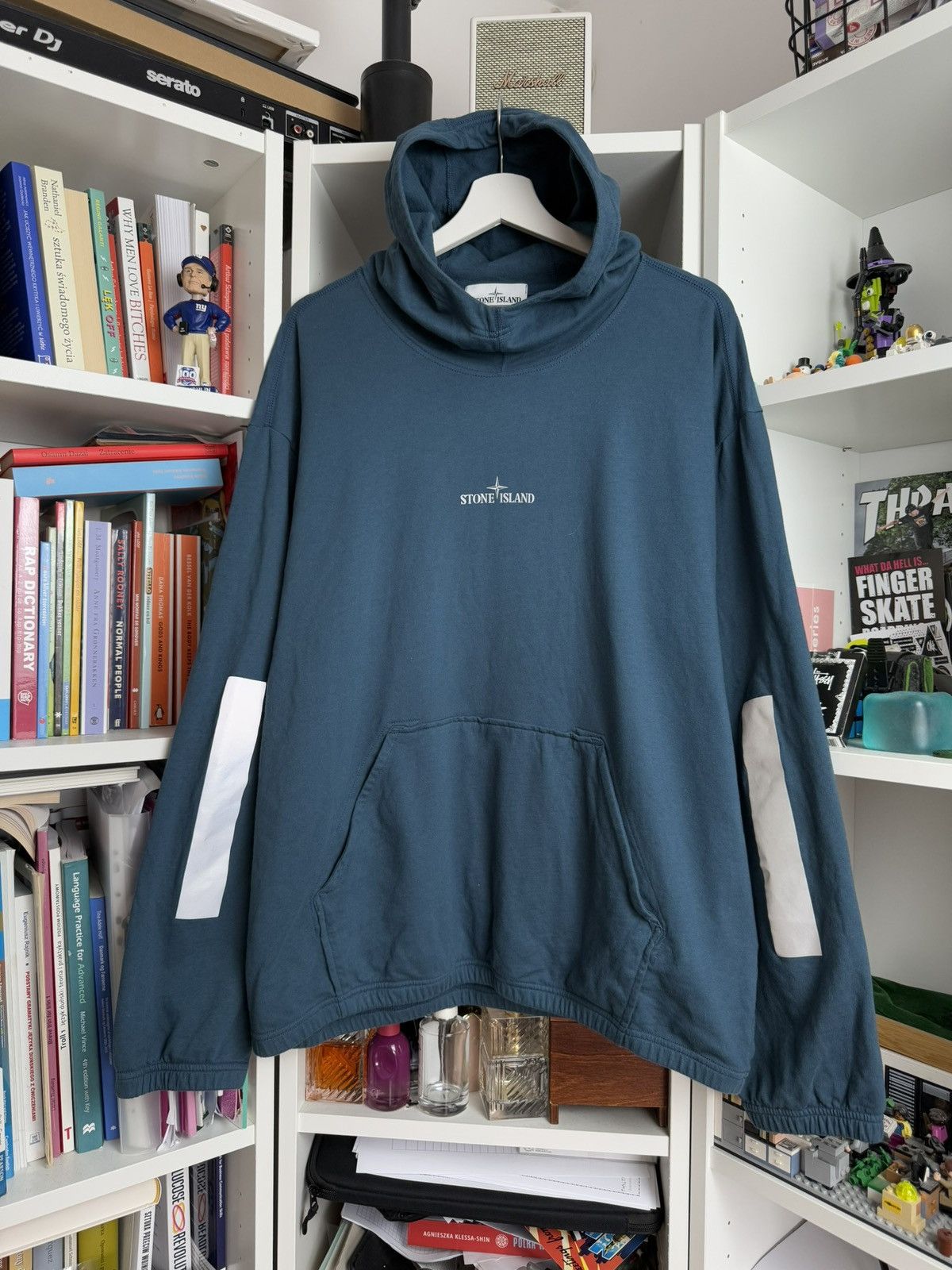 Stone Island center logo reflective hoodie XL designer italy