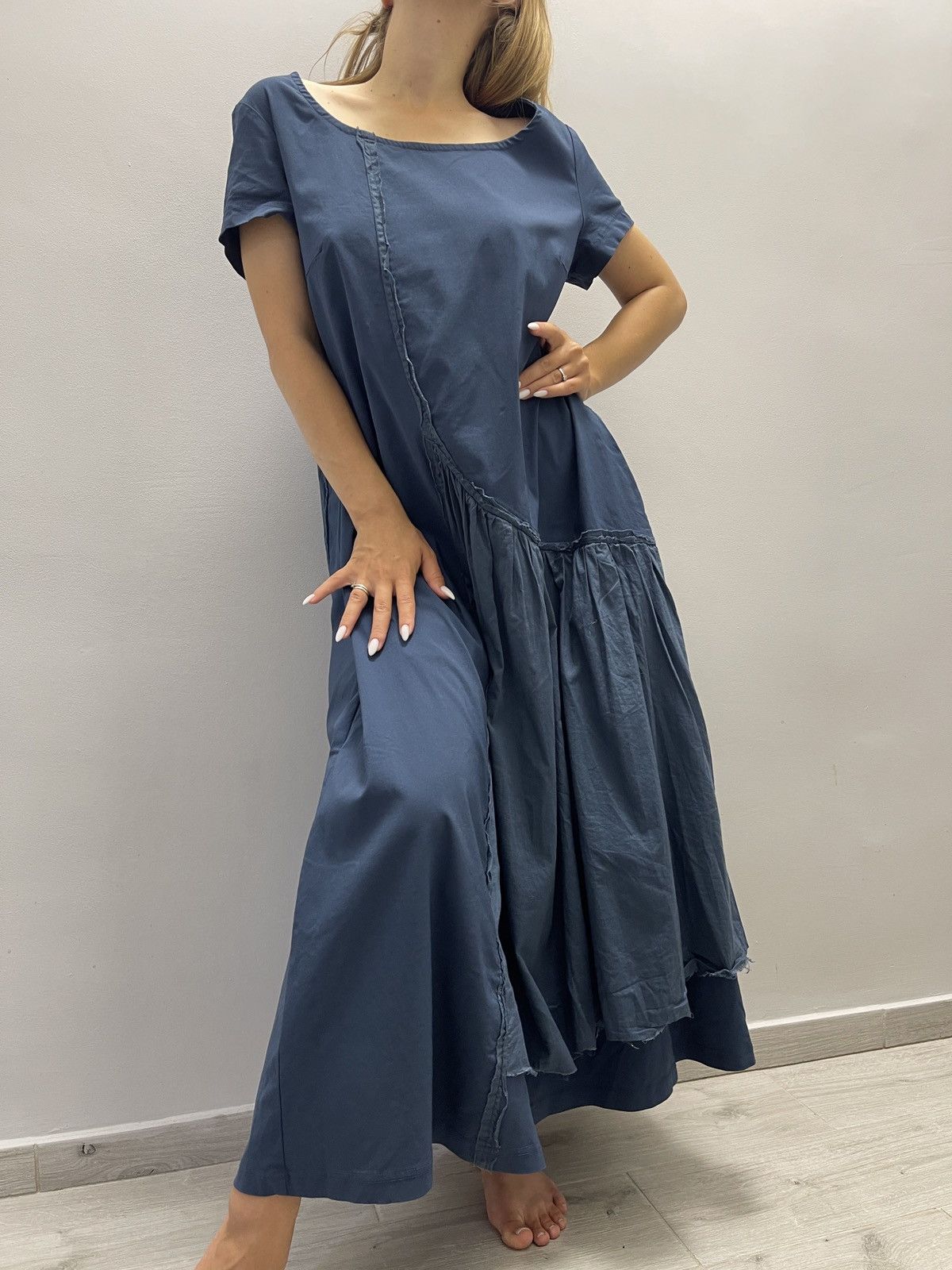 Rundholz Black Label Avant Garde Mixed Materials Maxi Dress