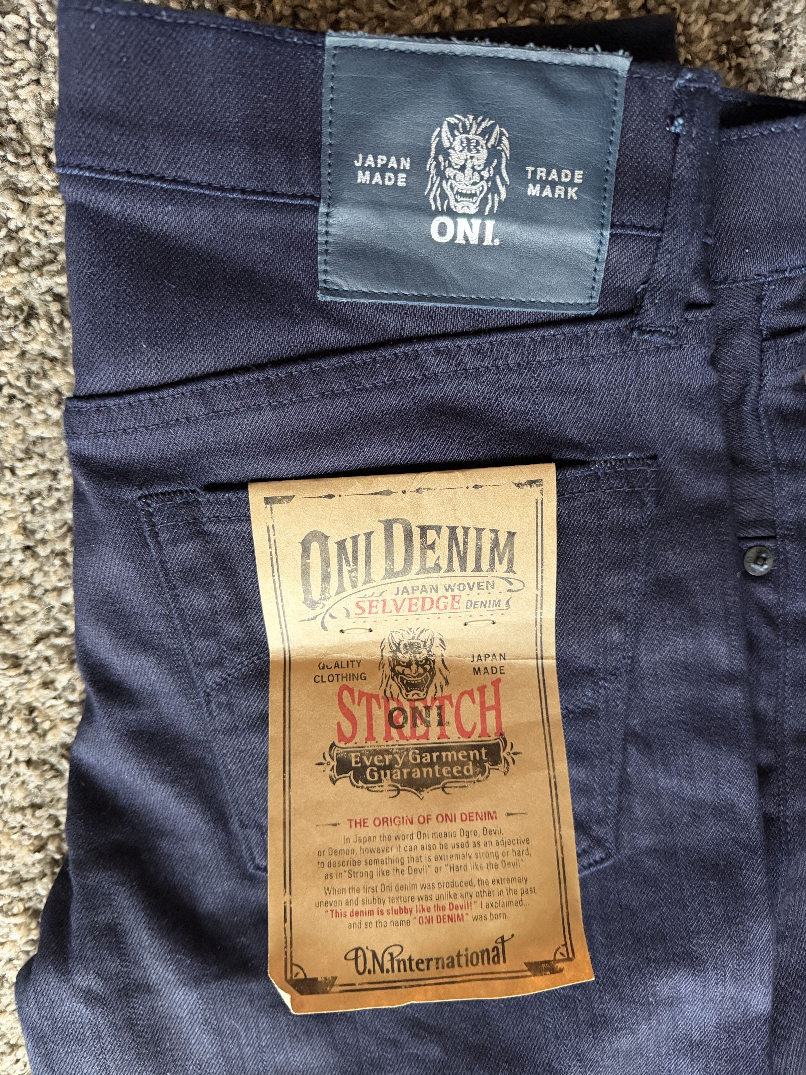 Oni ONI 526S-IDBK Indigo Black 11oz Stretch Denim Size US 31 - 3 Thumbnail