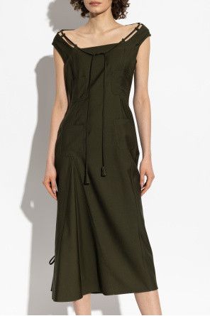 Gucci o1loc1c0226 824630 Wool Dress in Forest Green Size S / US 4 / IT 40 - 3 Thumbnail