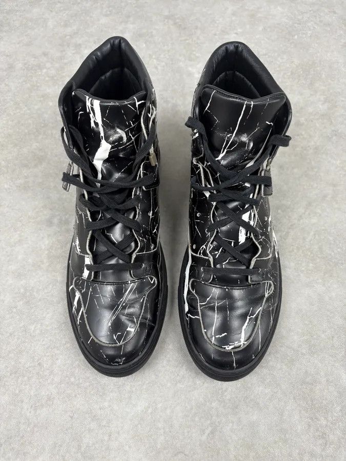 Vintage Balenciaga Black Abstract White Painted High Sneakers Size US 10 / EU 43 - 2 Thumbnail