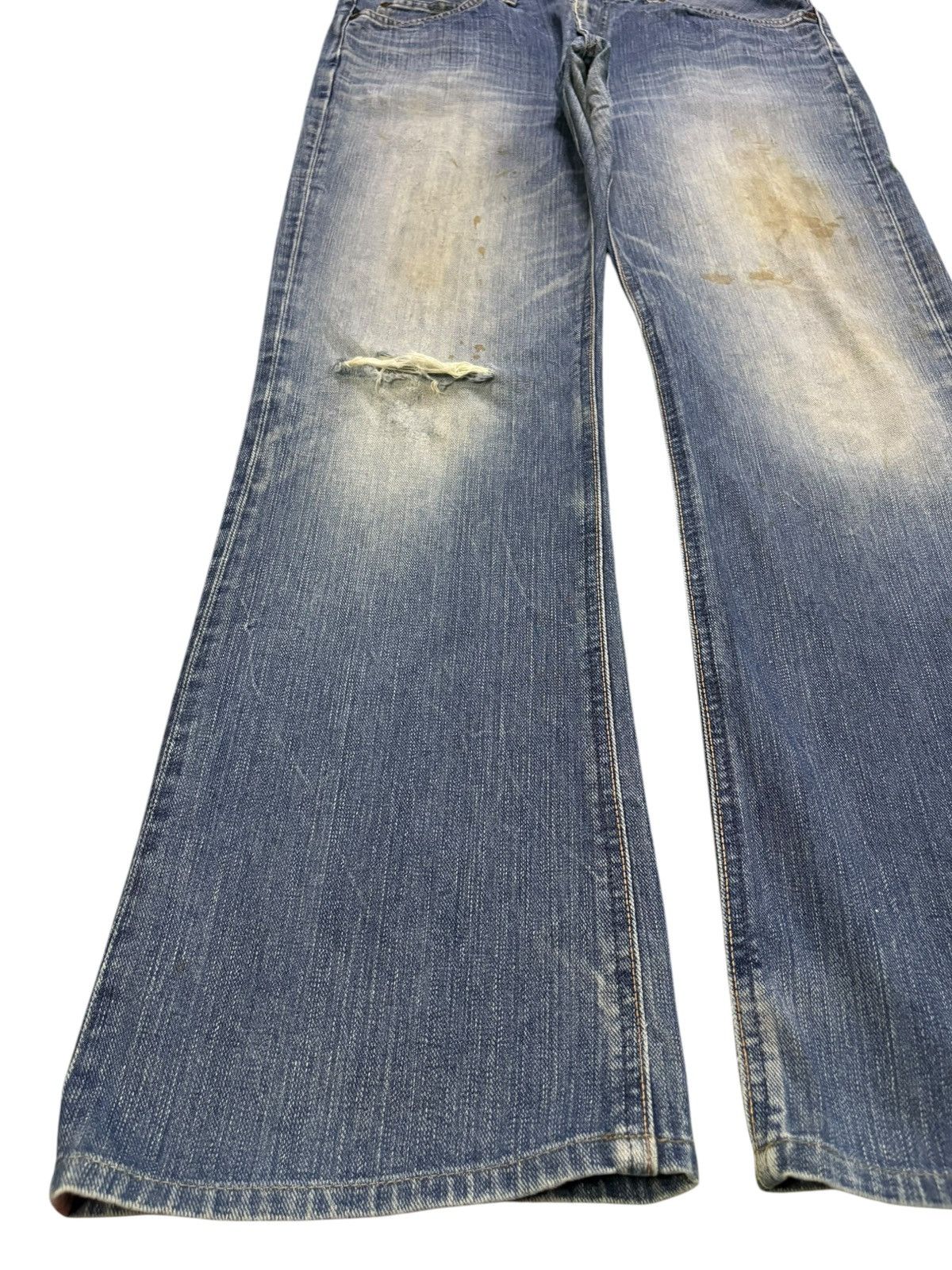 Lee Vintage Lee Rusty Mud Wash Distressed Bootcut Flare Jeans Size US 32 / EU 48 - 6 Thumbnail